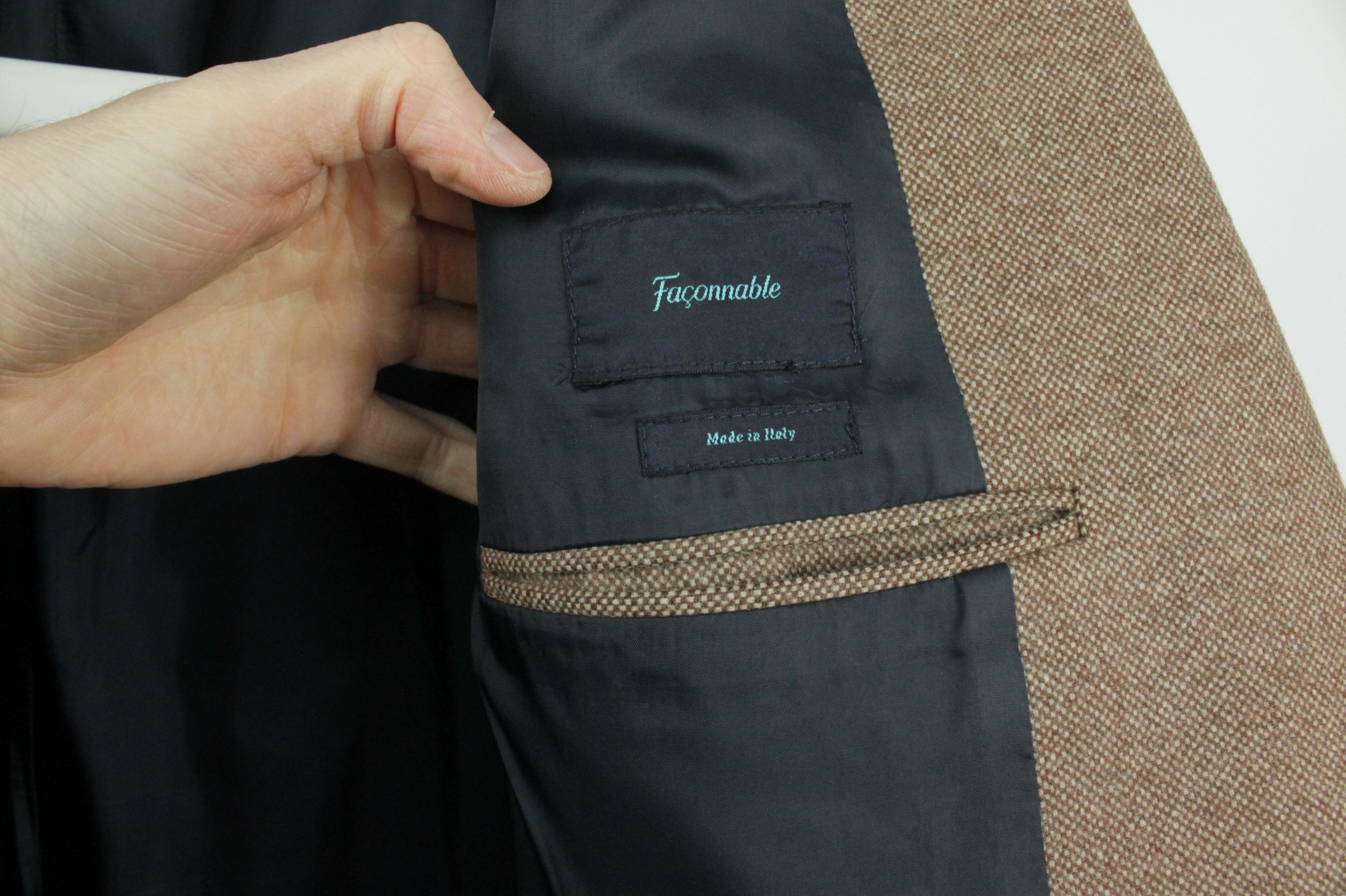 Designer × Faconnable Faconnable Brown Soft Wool Sport Coat Blazer Jacket Men's Size US XL / EU 56 / 4 - 7 Thumbnail