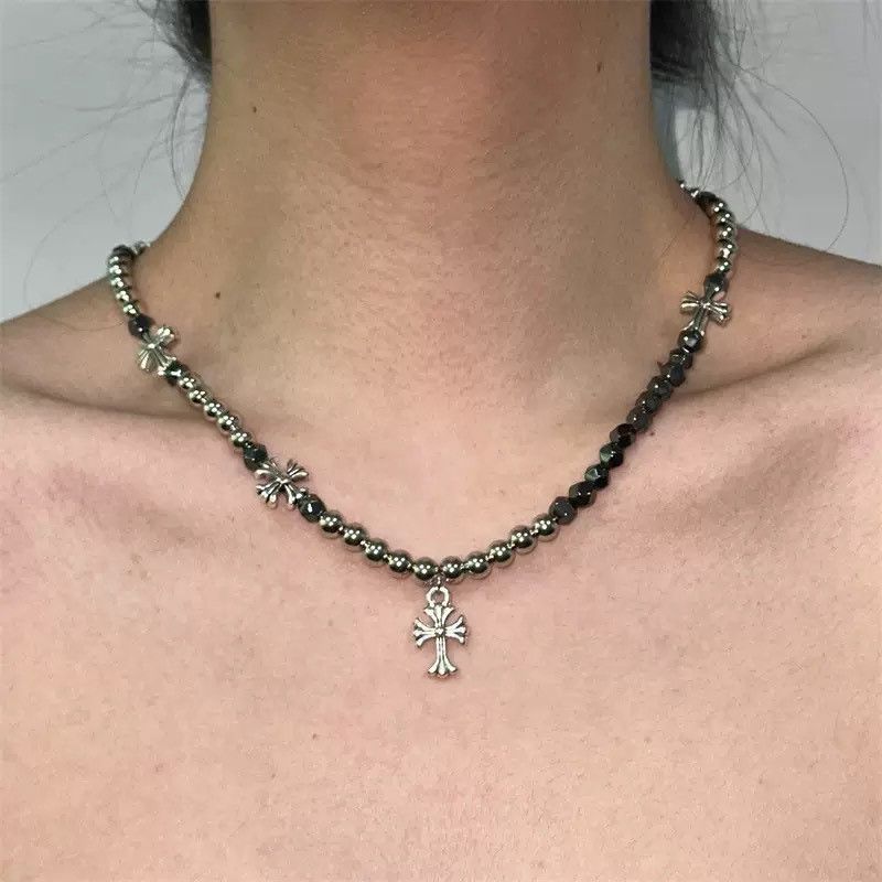 Japanese Brand Titanium Steel Cross Bead Necklace Size ONE SIZE - 3 Thumbnail