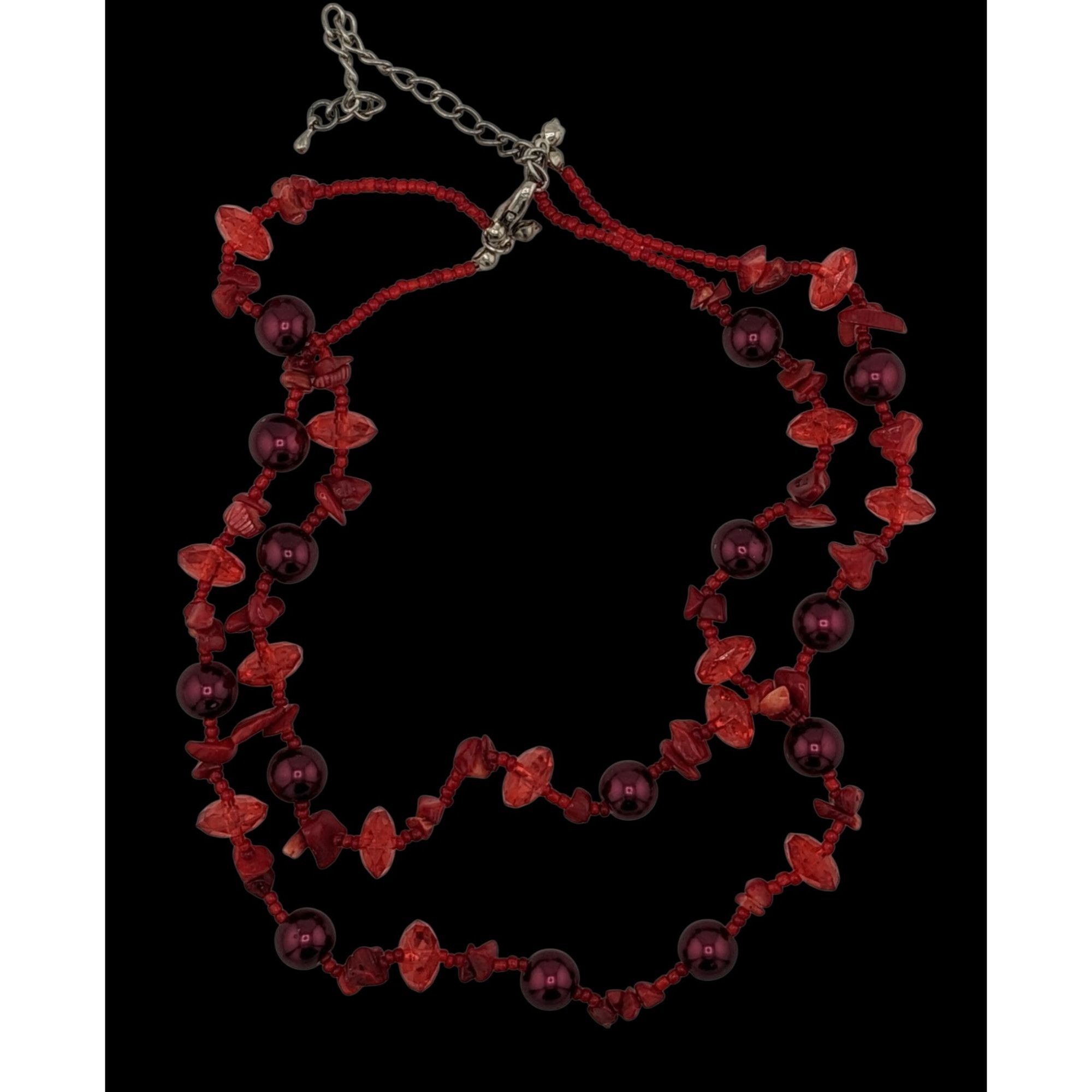 Other Vintage Red Beaded Glass Shell And Pearl Beaded Necklace Size ONE SIZE - 2 Thumbnail