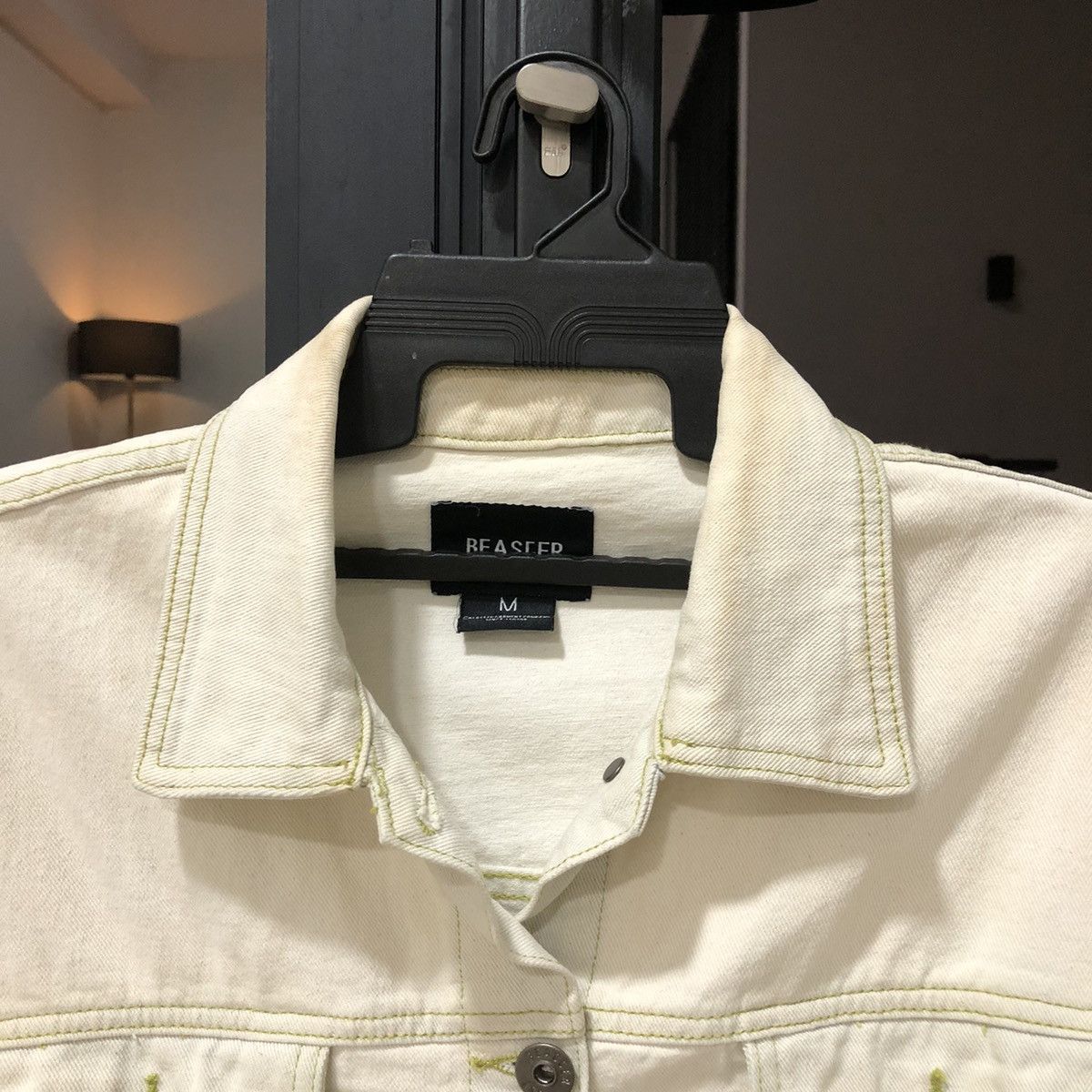 Japanese Brand BEASTER x Smiley Beige Denim Jacket Size US M / EU 48-50 / 2 - 13 Thumbnail