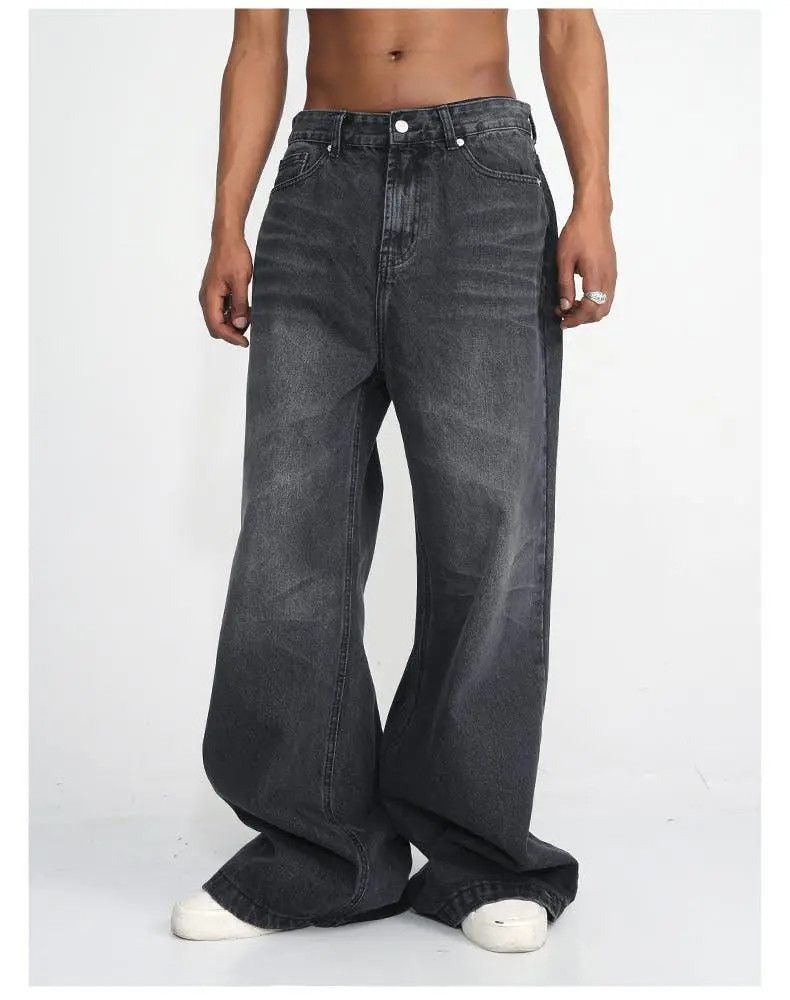 Japanese Brand × Jean Gray Washed Baggy Wide Leg Stacked Denim Jeans Size US 28 / EU 44 - 3 Thumbnail