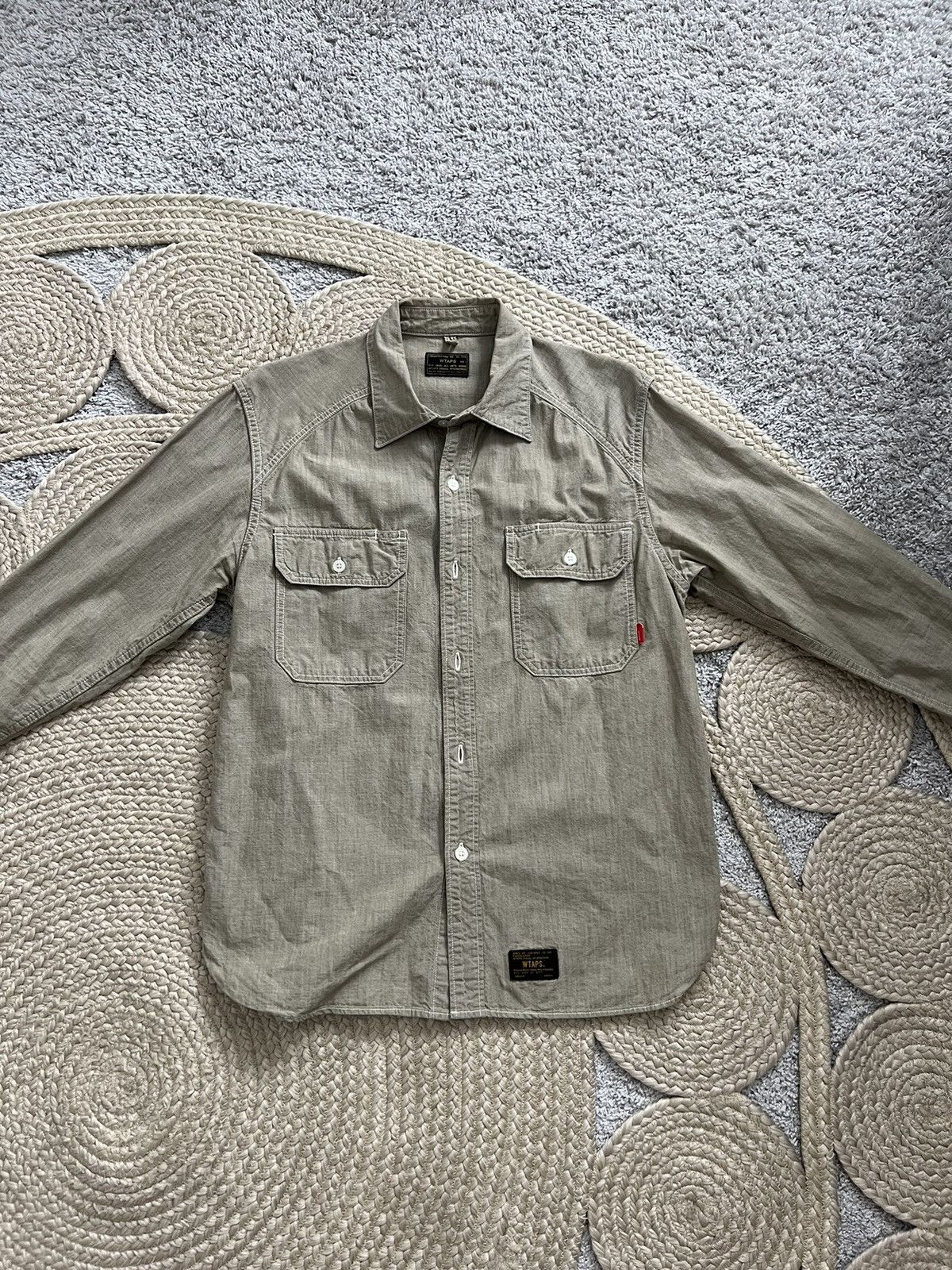 image of Wtaps 17Aw Chambray Shirts Seagull Size S (Sierra) Beige, Men's