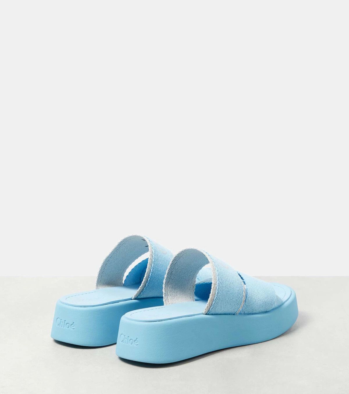 Chloe o1loc1c0425 Woody Slides Silky in Blue Size US 8 / IT 38 - 2 Thumbnail