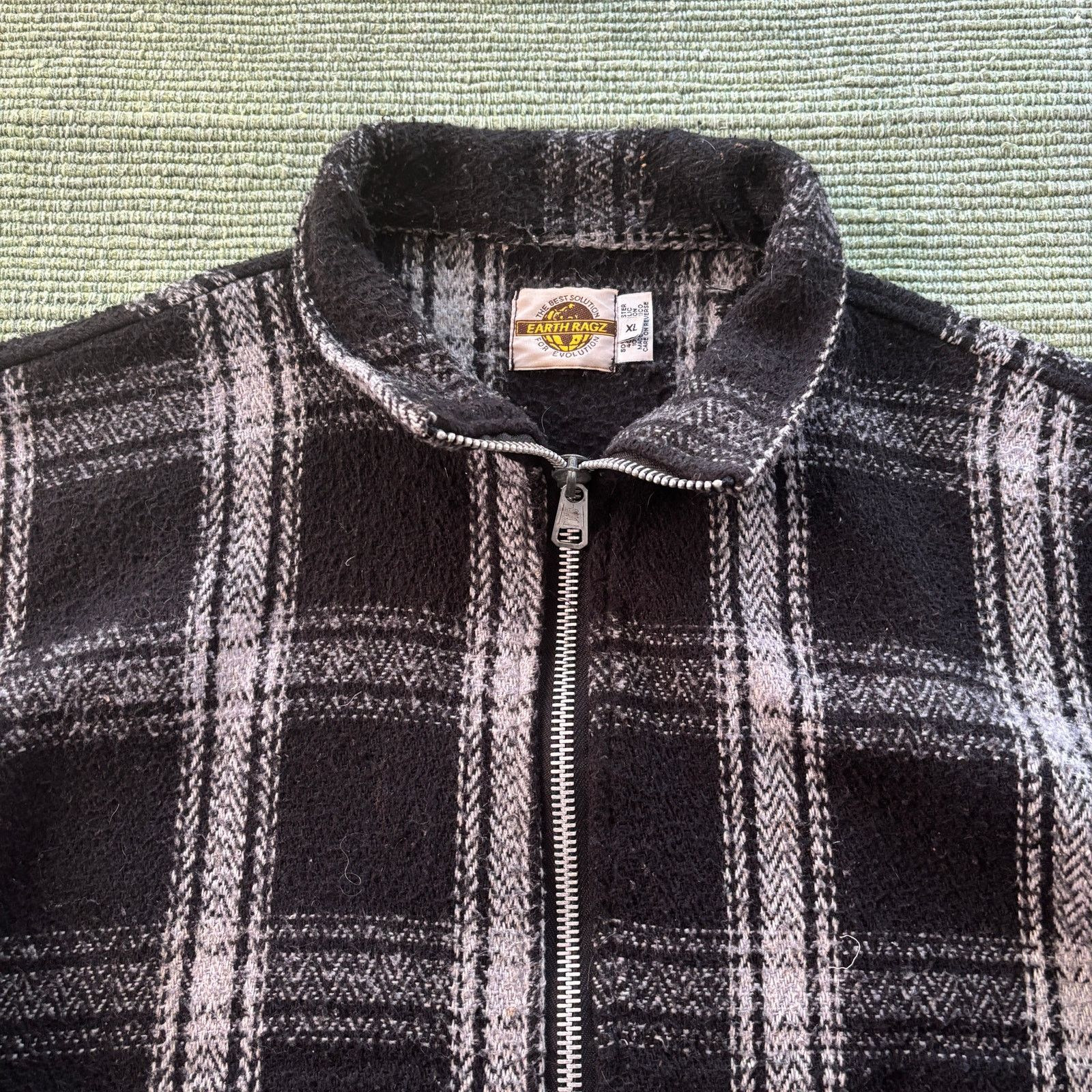 Earth Ragz × Vintage Vintage 90s Earth Ragz Thick Black Cotton Hippie Zip Up Size US XL / EU 56 / 4 - 2 Thumbnail