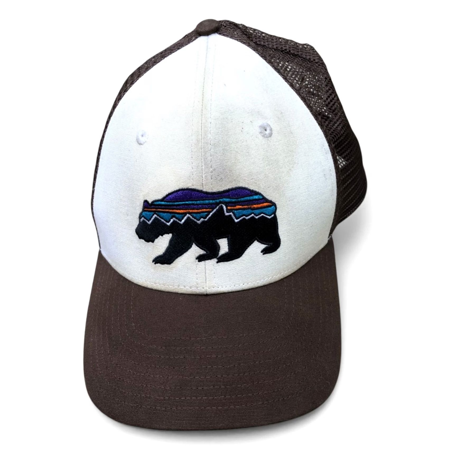 Patagonia PATAGONIA Bear Logo Trucker Hat Men's Snapback Brown Adjustable Cap One Size Brown Hat Mens Trucker Cap Size ONE SIZE - 2 Thumbnail