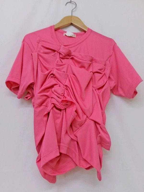 Comme des Garcons Comme Des Garcons Rose stacked pleated short sleeve T-shir Size S / US 4 / IT 40 - 1 Thumbnail