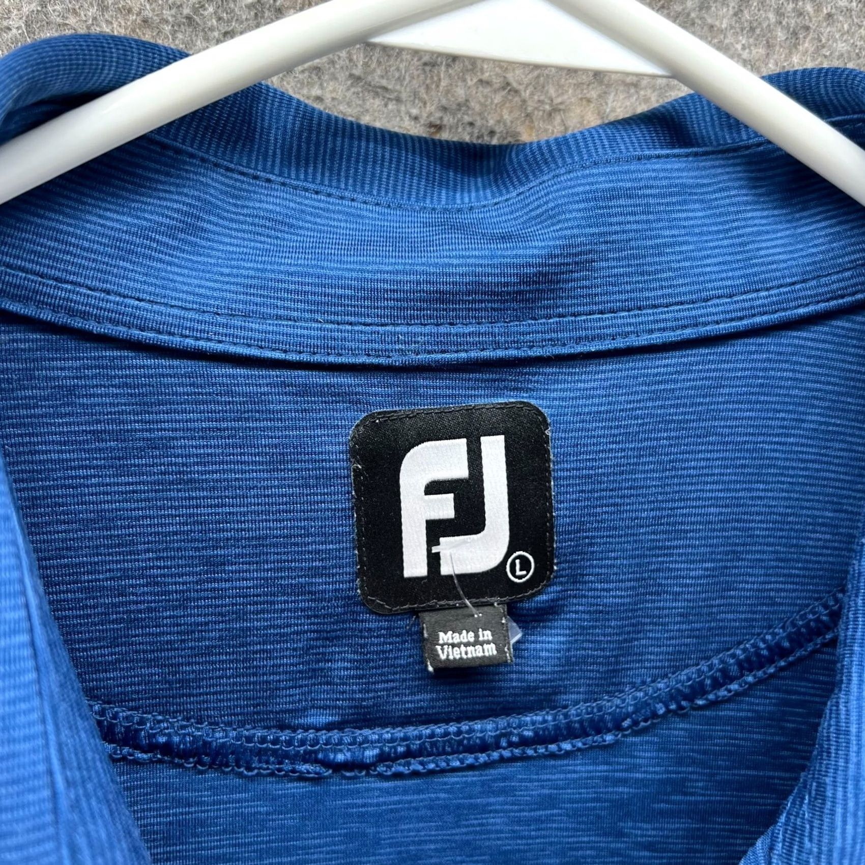 Footjoy FootJoy Polo Shirt Mens Large Blue Lisle Space Dye Microstripe Self Collar Golf Shirt Size US L / EU 52-54 / 3 - 3 Thumbnail