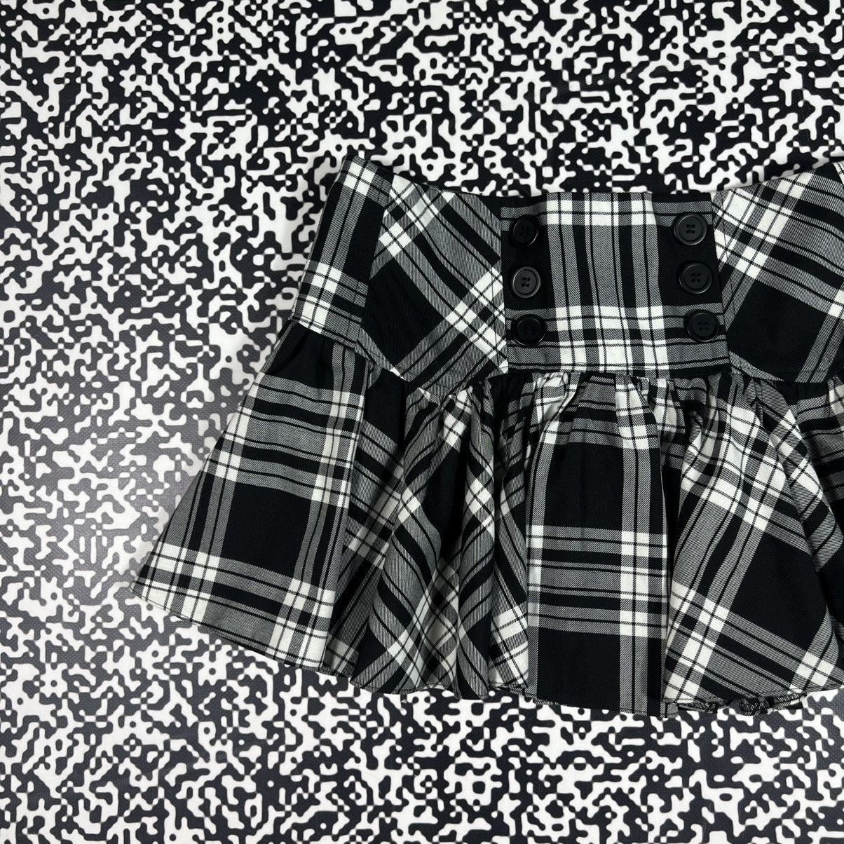 Japanese Brand Vintage Y2K Flared Sexy Checked Retro 90s Style Mini Skirt Size 27" / US 4 / IT 40 - 5 Thumbnail