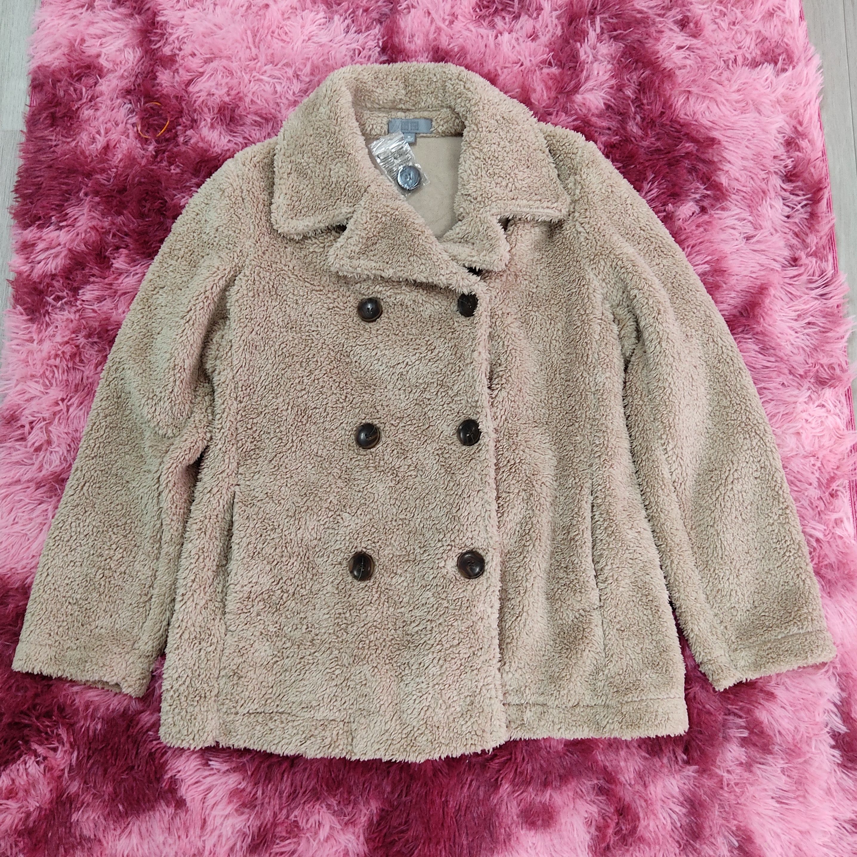 Japanese Brand × Uniqlo UNIQLO Double Breasted Teddy Fleece Coat Size L / US 10 / IT 46 - 4 Thumbnail