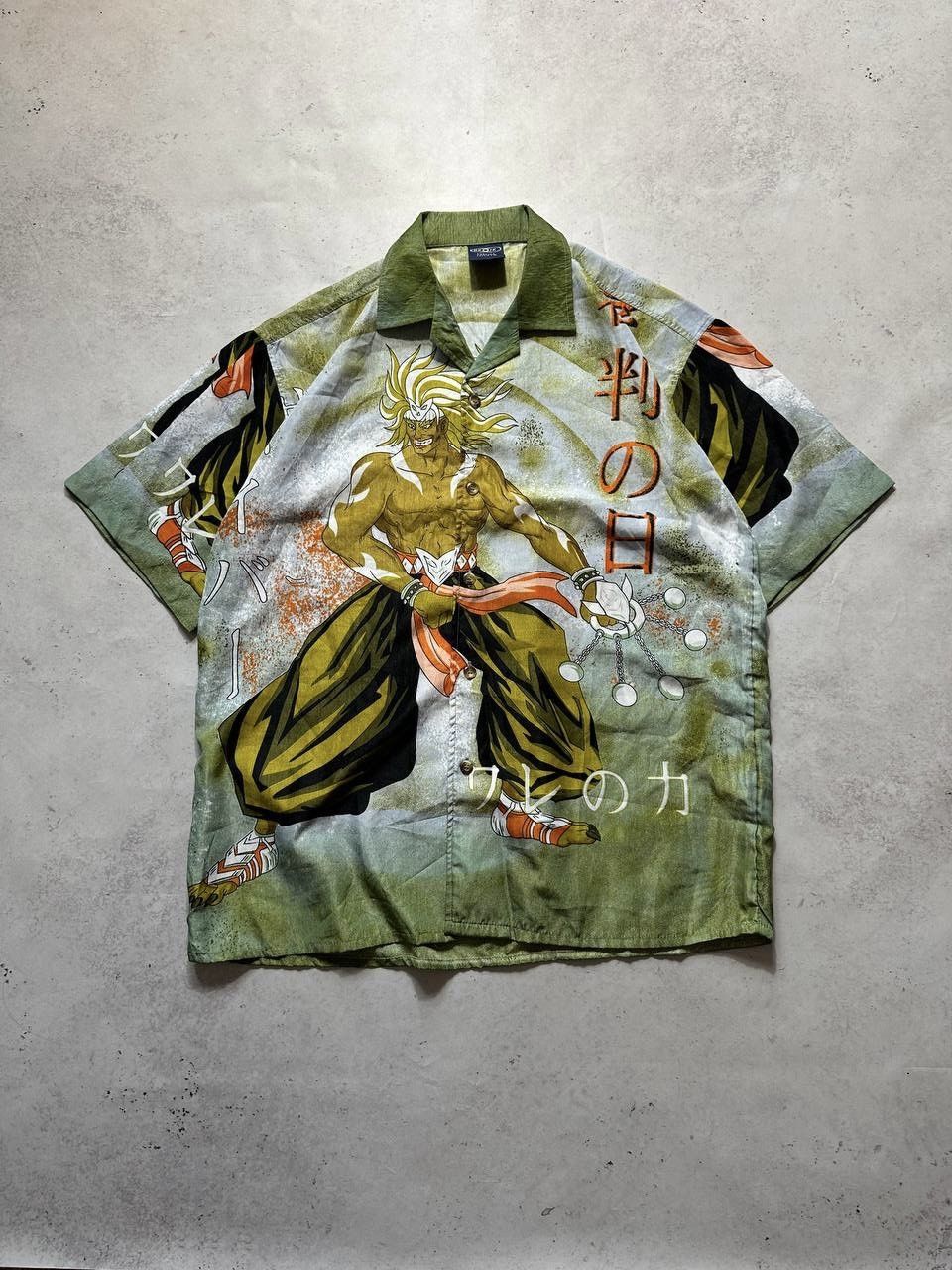 Vintage JNCO Style Anime Overprint Shirt Y2K L
