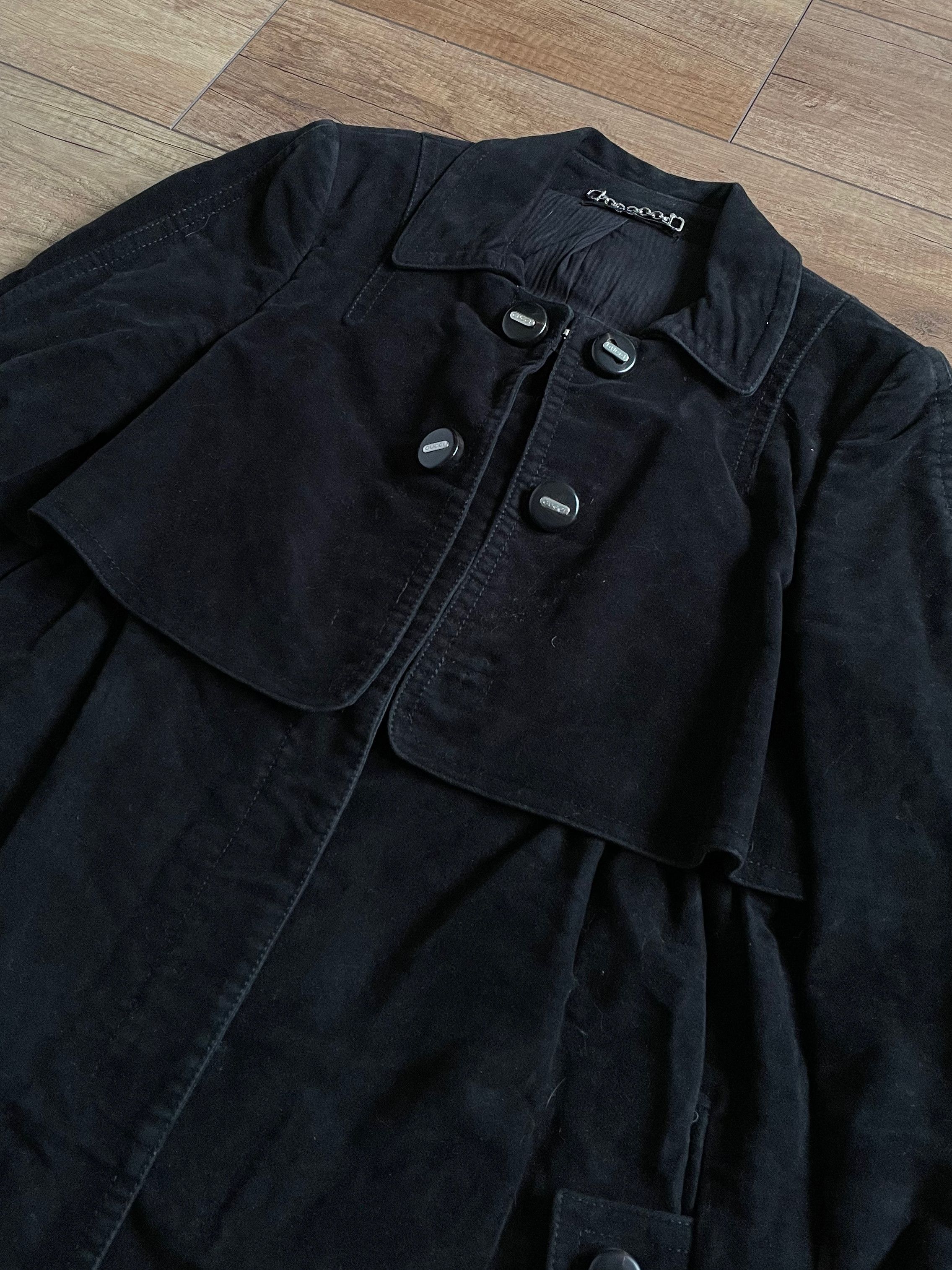 Gucci Vintage Gucci Black Velvet Corduroy Trench Coat Jacket Size L / US 10 / IT 46 - 5 Thumbnail