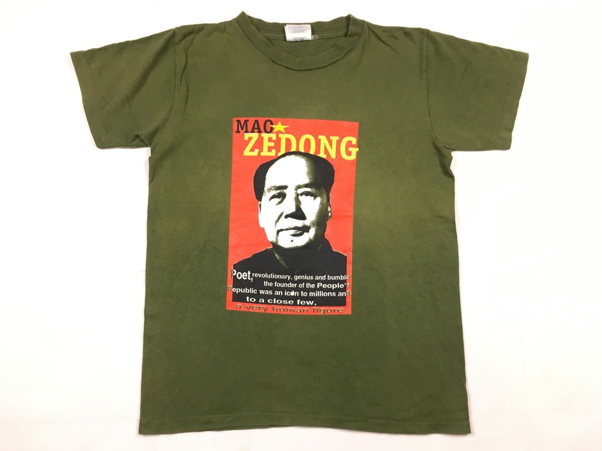 Vintage 90s Mae Zedong Revolutionary Figure Chinese Logo Printed Tee Size US S / EU 44-46 / 1 - 1 Thumbnail