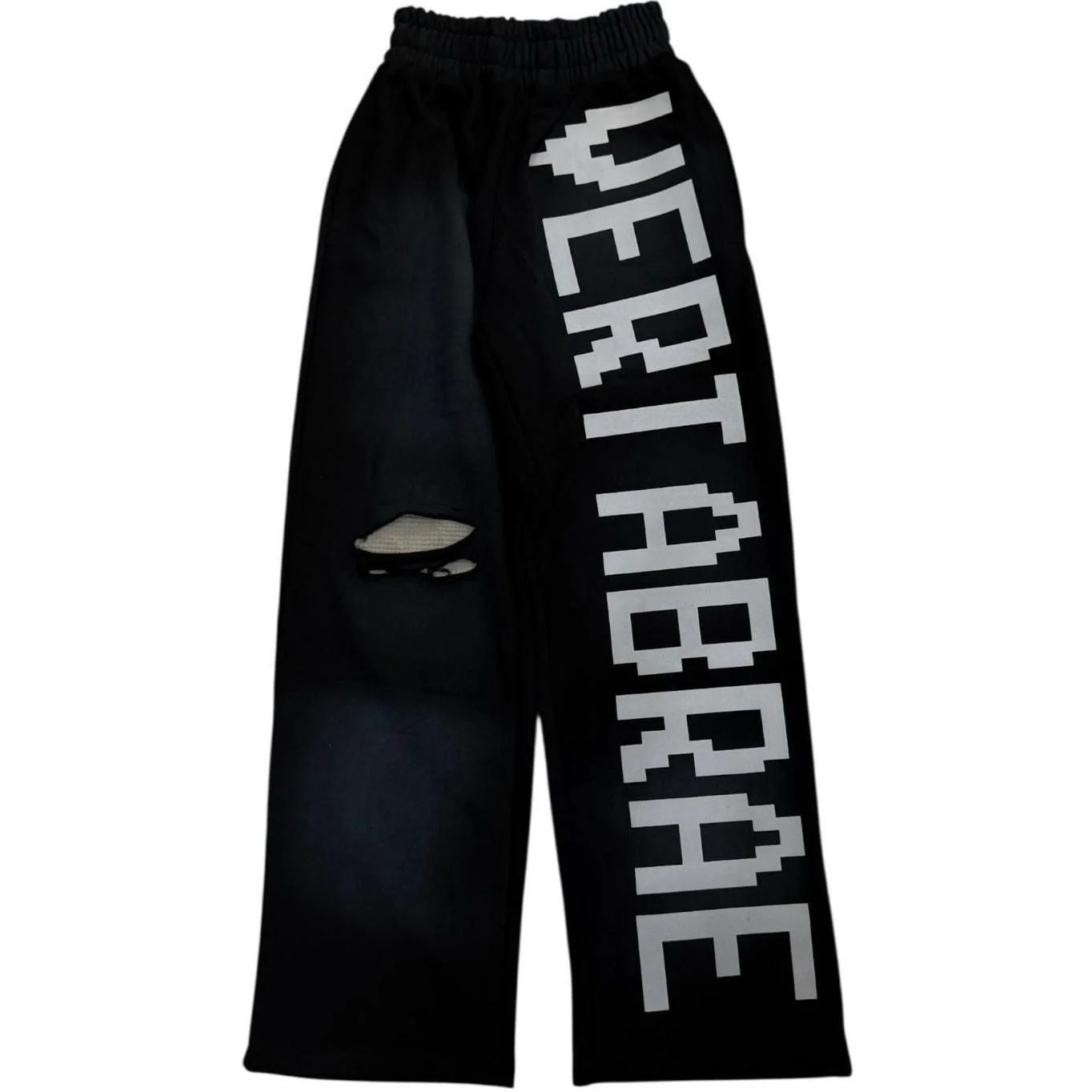Vertabrae Vertabrae 'Logo' Black & White Distressed Sweats Size US 32 / EU 48 - 1 Preview