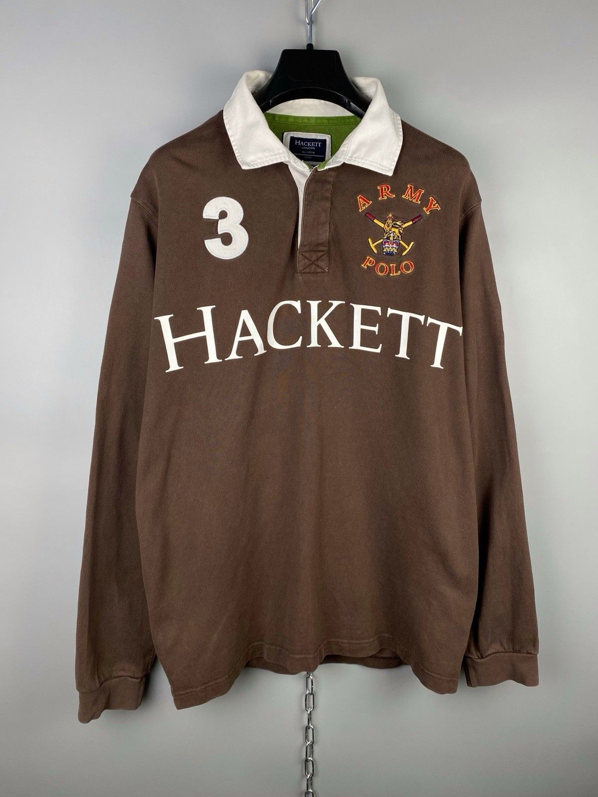 Hackett Hackett Army Polo Team #3 Long Sleeve Polo Shirt Size US L / EU 52-54 / 3 - 2 Thumbnail