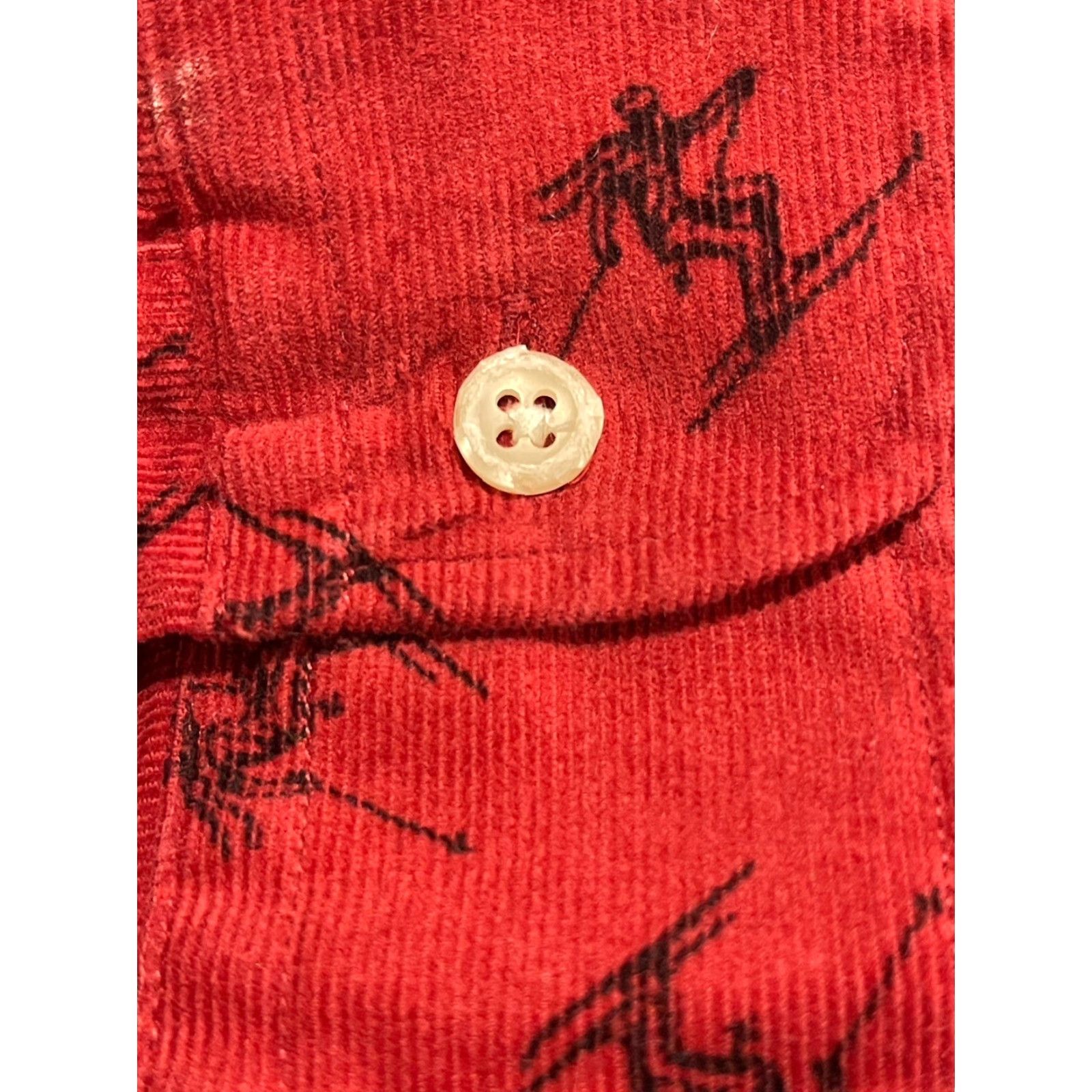 Polo Ralph Lauren VINTAGE Polo Ralph Lauren Ski Shirt Corduroy Button-Up Long Sleeve XL Red 90s Mens Shirt Size US XL / EU 56 / 4 - 6 Thumbnail