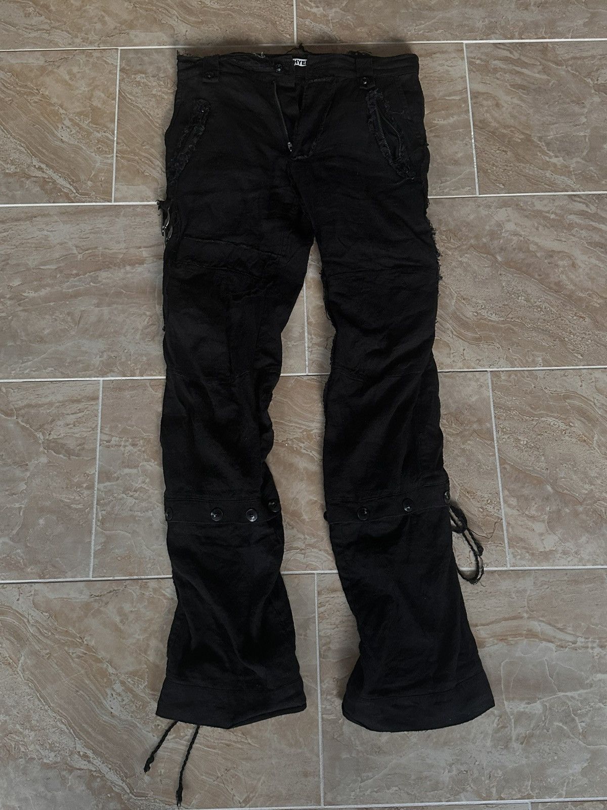 Hyein Seo Hyein Seo Black Patchwork Pants Size US 30 / EU 46 - 3 Thumbnail