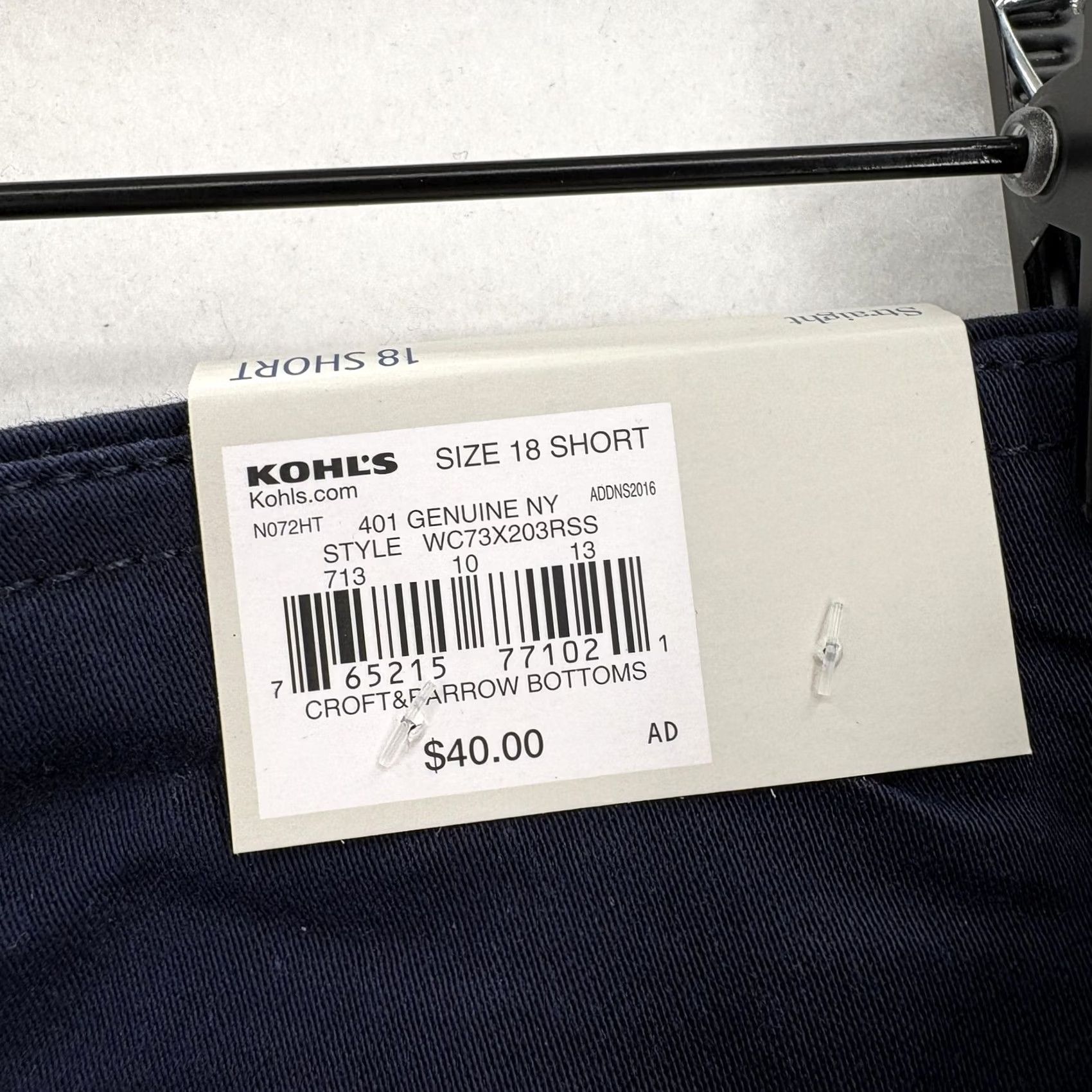 Croft & Barrow Croft & Barrow Pants Womens 18 Short Navy Straight Mid Rise Effortless Stretch Size 40" / US 18 - 7 Thumbnail