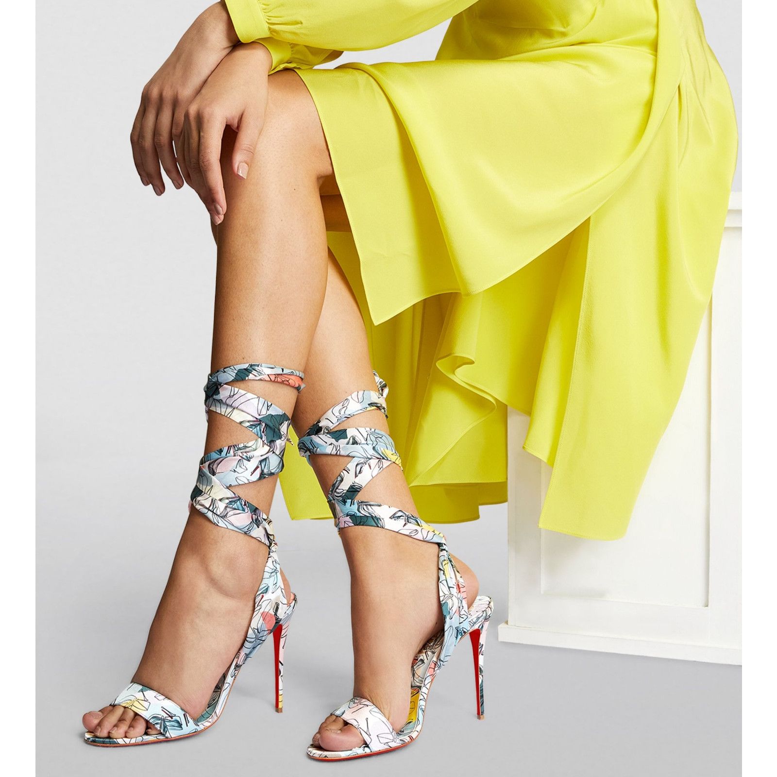 Christian Louboutin Sandale Du Desert 100 Shoes It Up Blue Sandal Heel Pump 39.5 Size US 9.5 / IT 39.5 - 3 Thumbnail