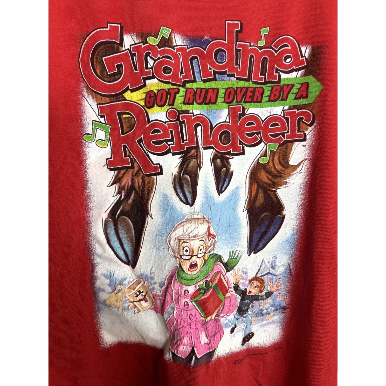 Gildan VINTAGE 2005 Grandma Got Run Over By A Reindeer Promo T Shirt Men’s 2XL Red Christmas Gildan Shirt Regular Short Sleeve Crew Neck" Size US XXL / EU 58 / 5 - 3 Thumbnail