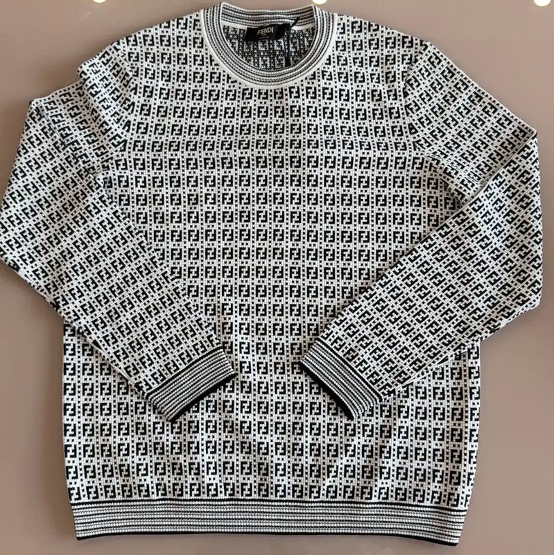Fendi Fendi Grey Knit Sweater for Men 0089 Size US L / EU 52-54 / 3 - 1 Thumbnail