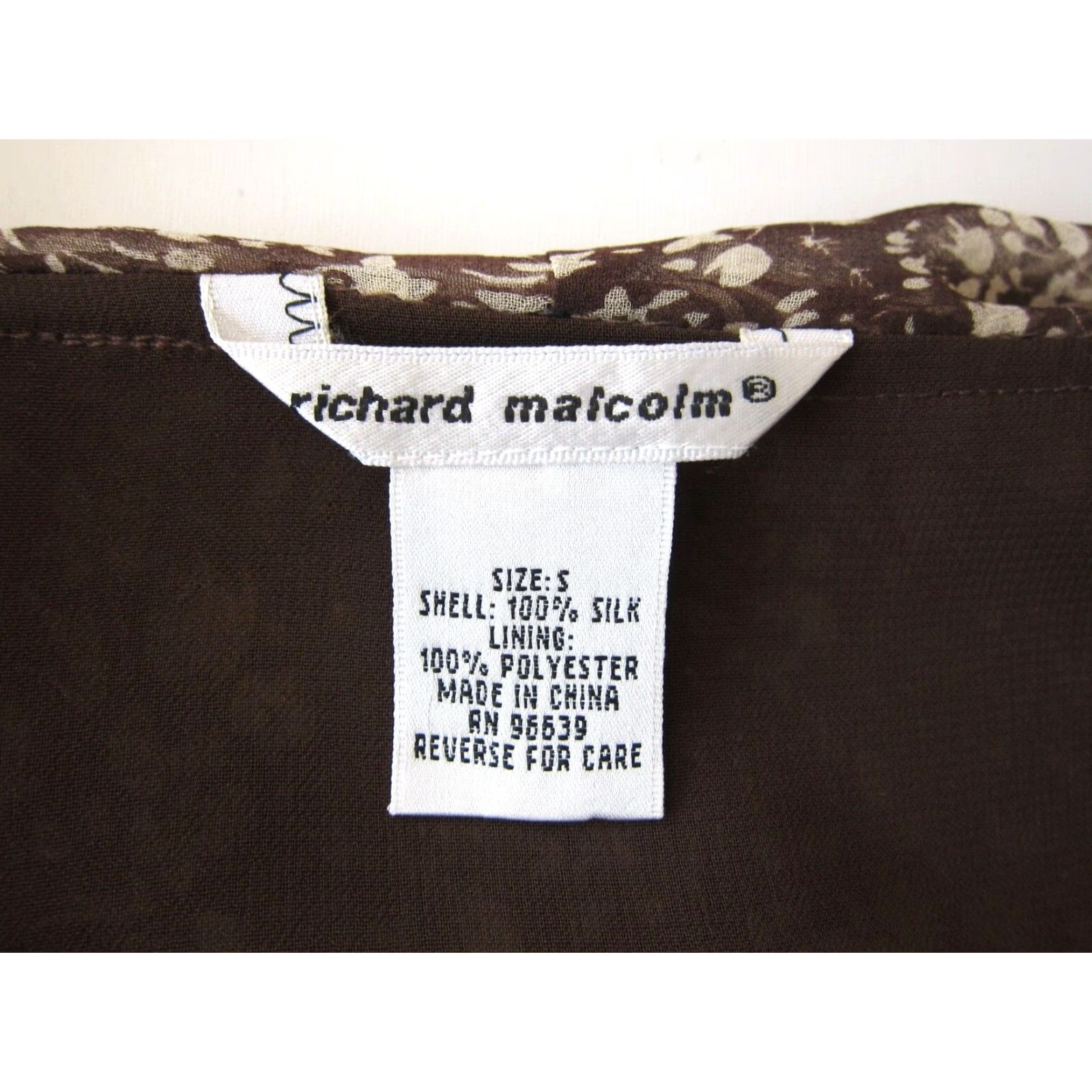 Vintage Richard Malcolm 100% Silk Ivory Brown Floral Ruffle Button Down Blouse Small Size S / US 4 / IT 40 - 4 Thumbnail