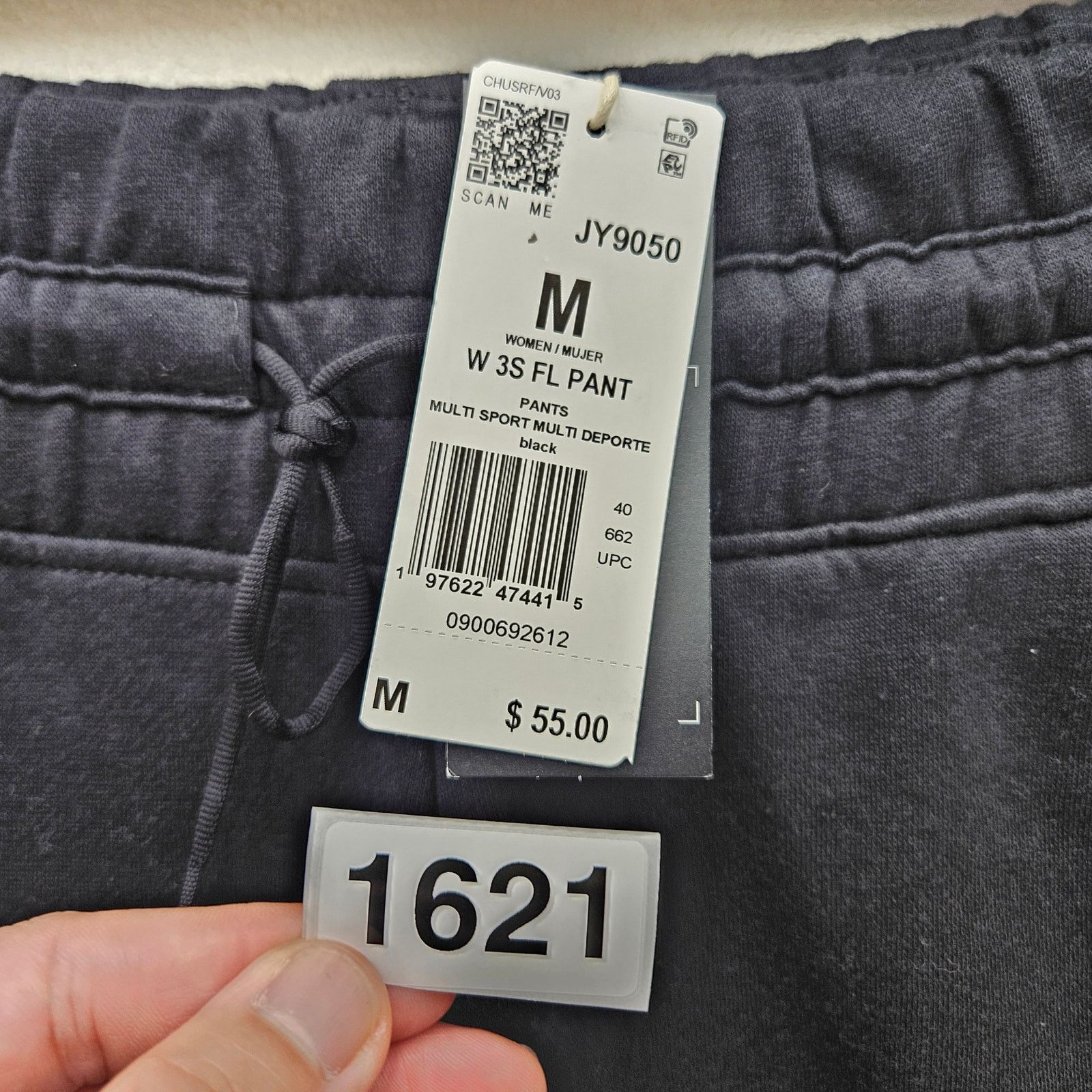 Adidas ADIDAS WOMEN'S MEDIUM BLACK 3 STRIPE FLEECE JOGGER PANTS BLK Size 33" - 3 Thumbnail