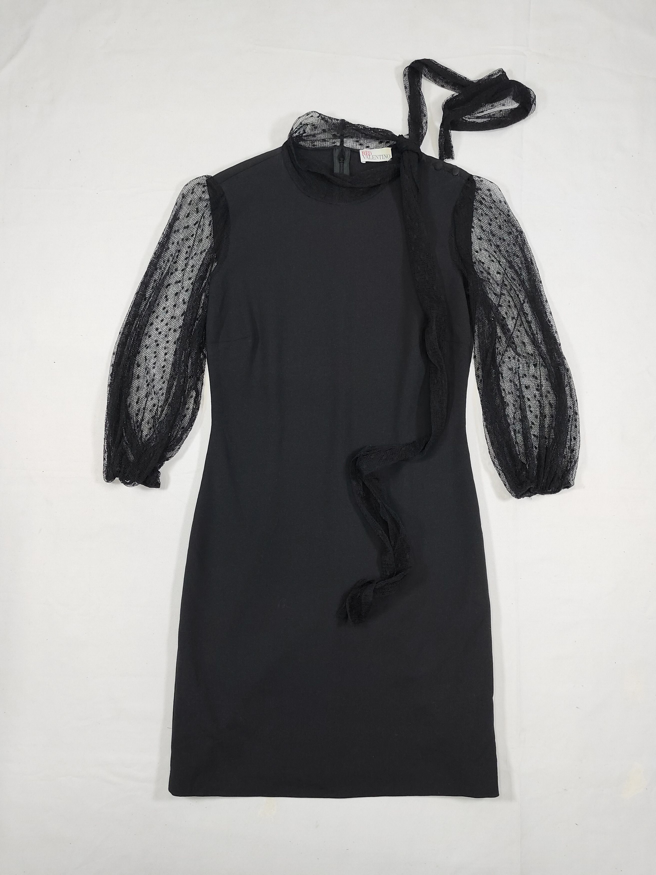 Valentino 00s Red Valentino❤️‍🔥Gothic Romantic Sheer Lace Sleeve Size M / US 6-8 / IT 42-44 - 6 Thumbnail