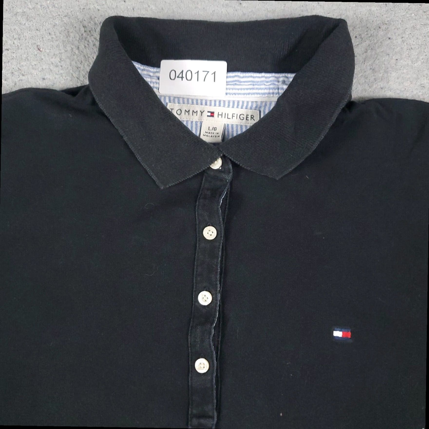 Tommy Hilfiger Tommy Hilfiger Polo Shirt Womens Large Black Casual Short Sleeve Ladies Size L / US 10 / IT 46 - 2 Thumbnail