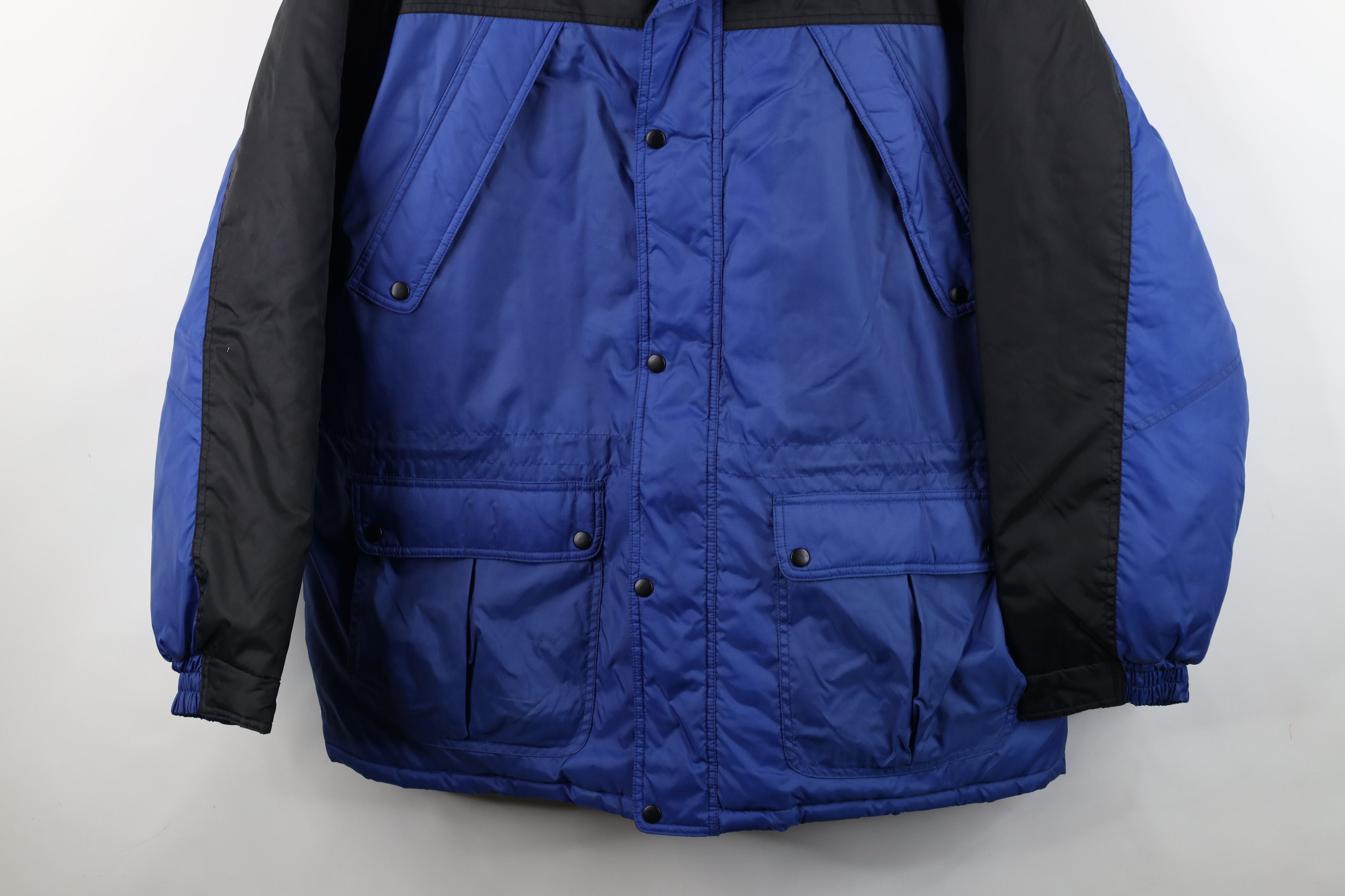Vintage Vintage 90s Streetwear Block Full Zip Puffer Jacket Blue Size US XXL / EU 58 / 5 - 3 Thumbnail