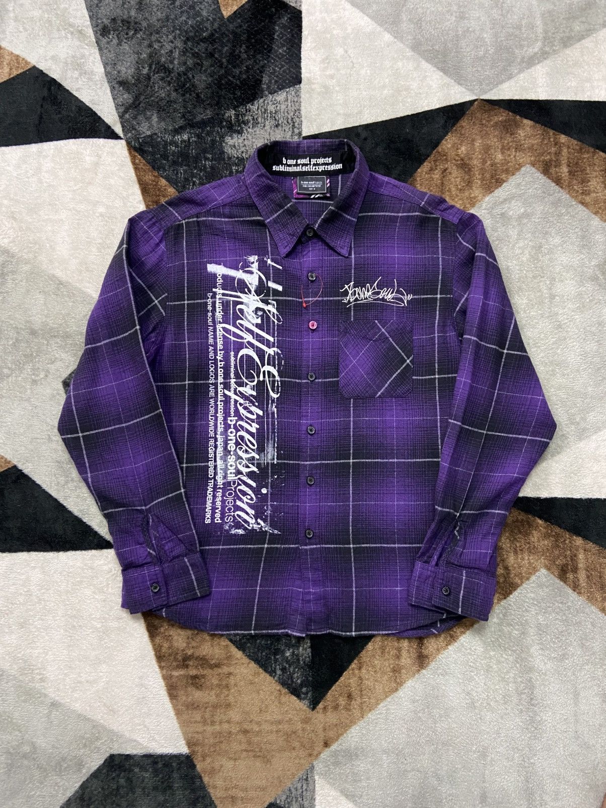 Hysteric Glamour Rare 00s B-One Soul Project Poem Grafitti Veterano Plaid Size US M / EU 48-50 / 2 - 1 Thumbnail