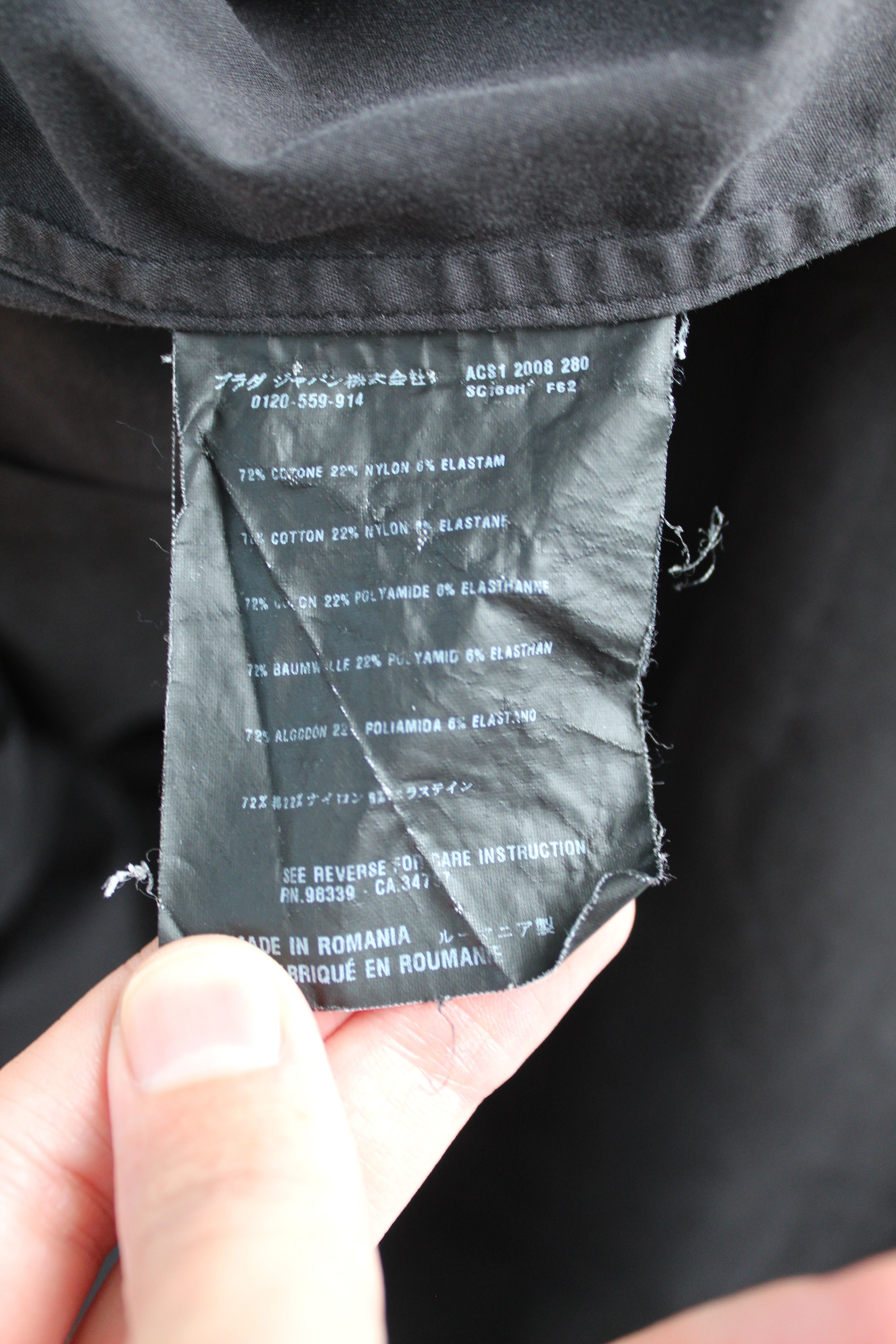 Prada Prada Black Collar Shirt Size US M / EU 48-50 / 2 - 7 Thumbnail