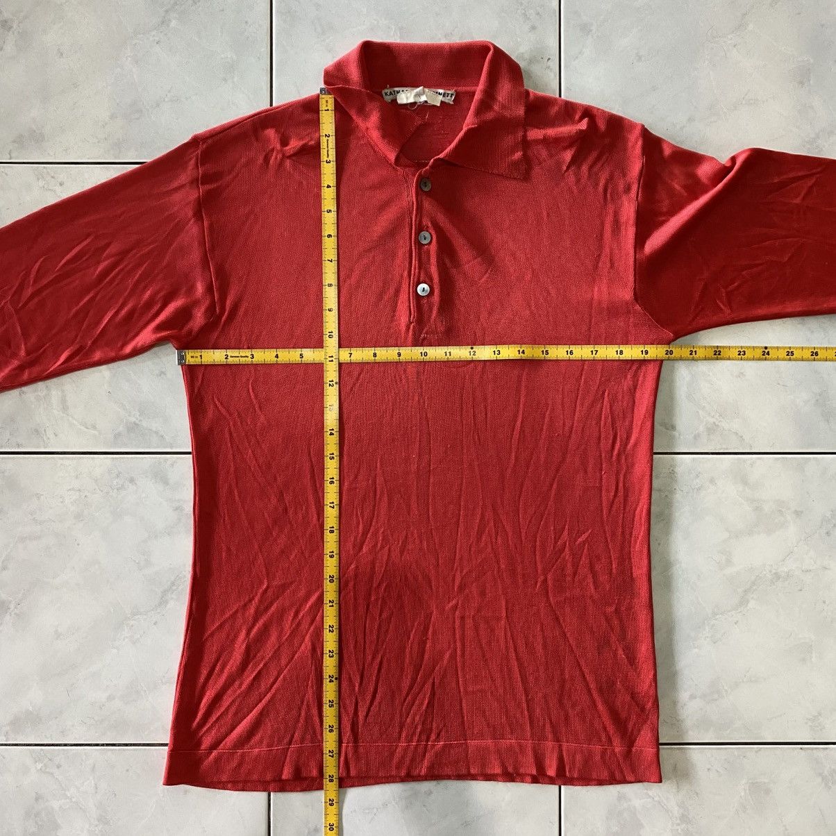 Katharine Hamnett London Katharine Hamnett London Red Buttoned Polo Minimalist Style Size US L / EU 52-54 / 3 - 15 Thumbnail