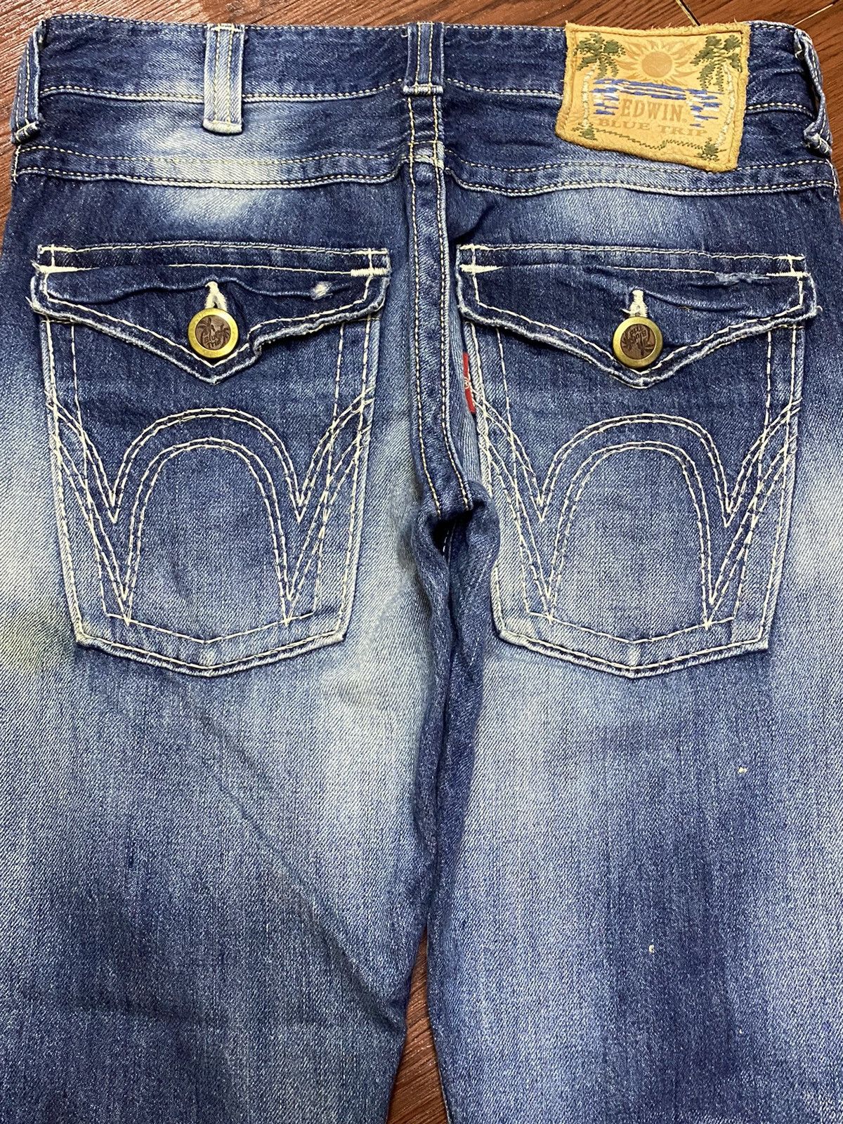 Edwin Vintage Edwin Blue Trip Whisker Flare Jeans Size US 33 - 4 Thumbnail