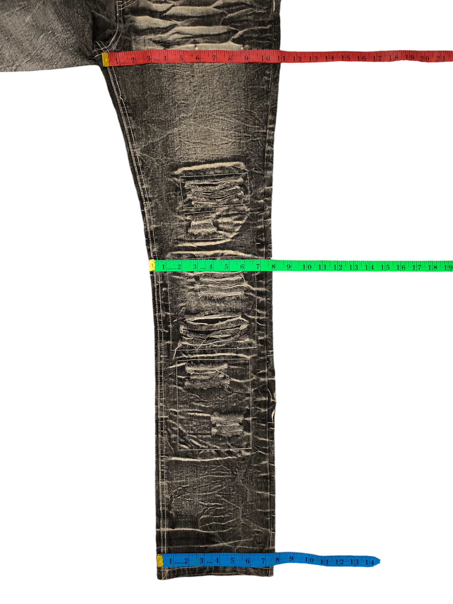 LOWBOX Lowbox Japan Clawmark Distress Faded Patchwork Jeans Y2k Size US 34 / EU 50 - 10 Thumbnail