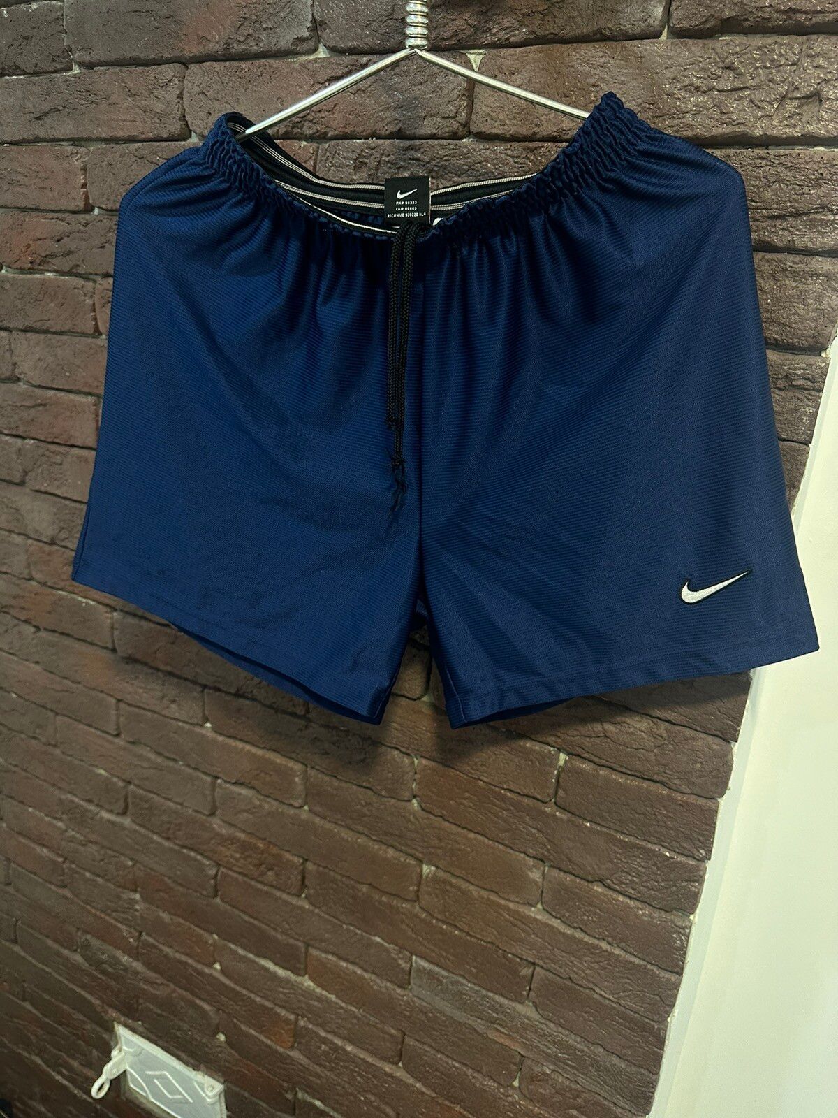 Pre-owned Nike X Vintage Nike Team Shorts 90's Swoosh Drill In Blue