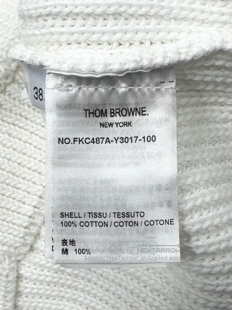 Thom Browne Thom Browne White Classic Single-Breasted Knit Open-Cardig Size XS / US 0-2 / IT 36-38 - 4 Thumbnail