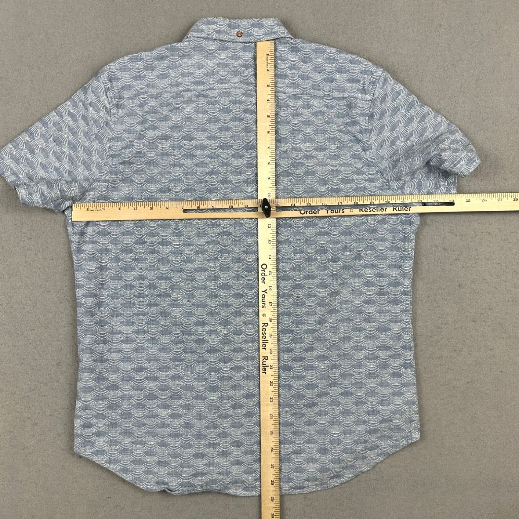 Ben Sherman Ben Sherman Shirt Men Large Blue Geometric Scale Print Short Sleeve Cotton L Size US L / EU 52-54 / 3 - 6 Thumbnail