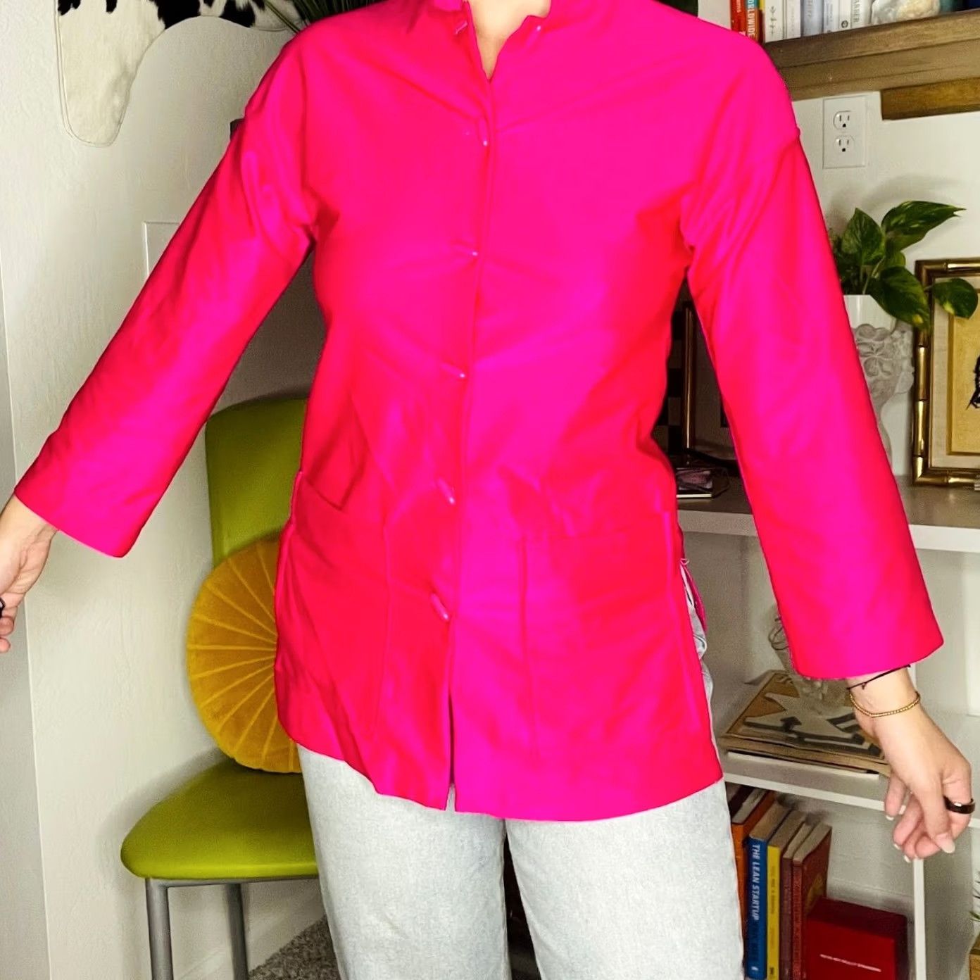 Pinko VINTAGE 90's Hot Pink Button Down Blouse S Women Size S / US 4 / IT 40 - 4 Thumbnail