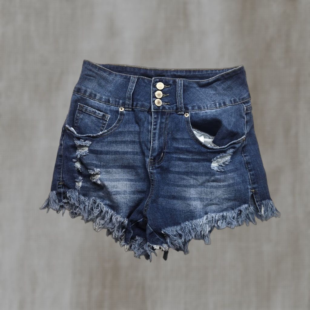 Vintage Unbranded Shorts Women S Blue Denim Cut-Off Distressed High Rise 2.0 in Inseam Casual Summer Womens Size 28" / US 6 / IT 42 - 1 Thumbnail