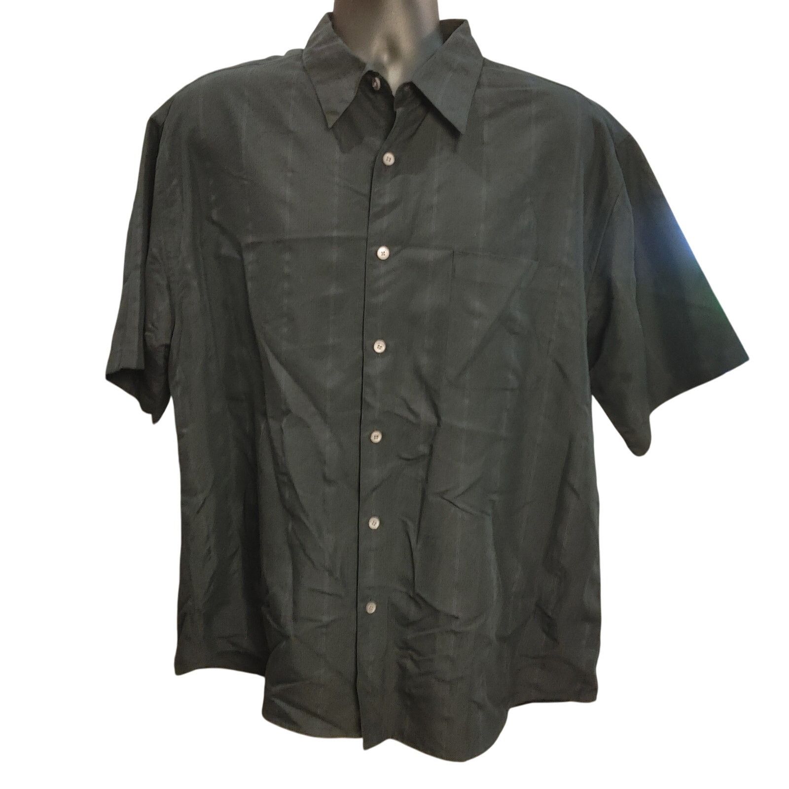 Perry Ellis Perry Ellis Men's XL Black Short Sleeve Dress Shirt Size US XL / EU 56 / 4 - 1 Thumbnail