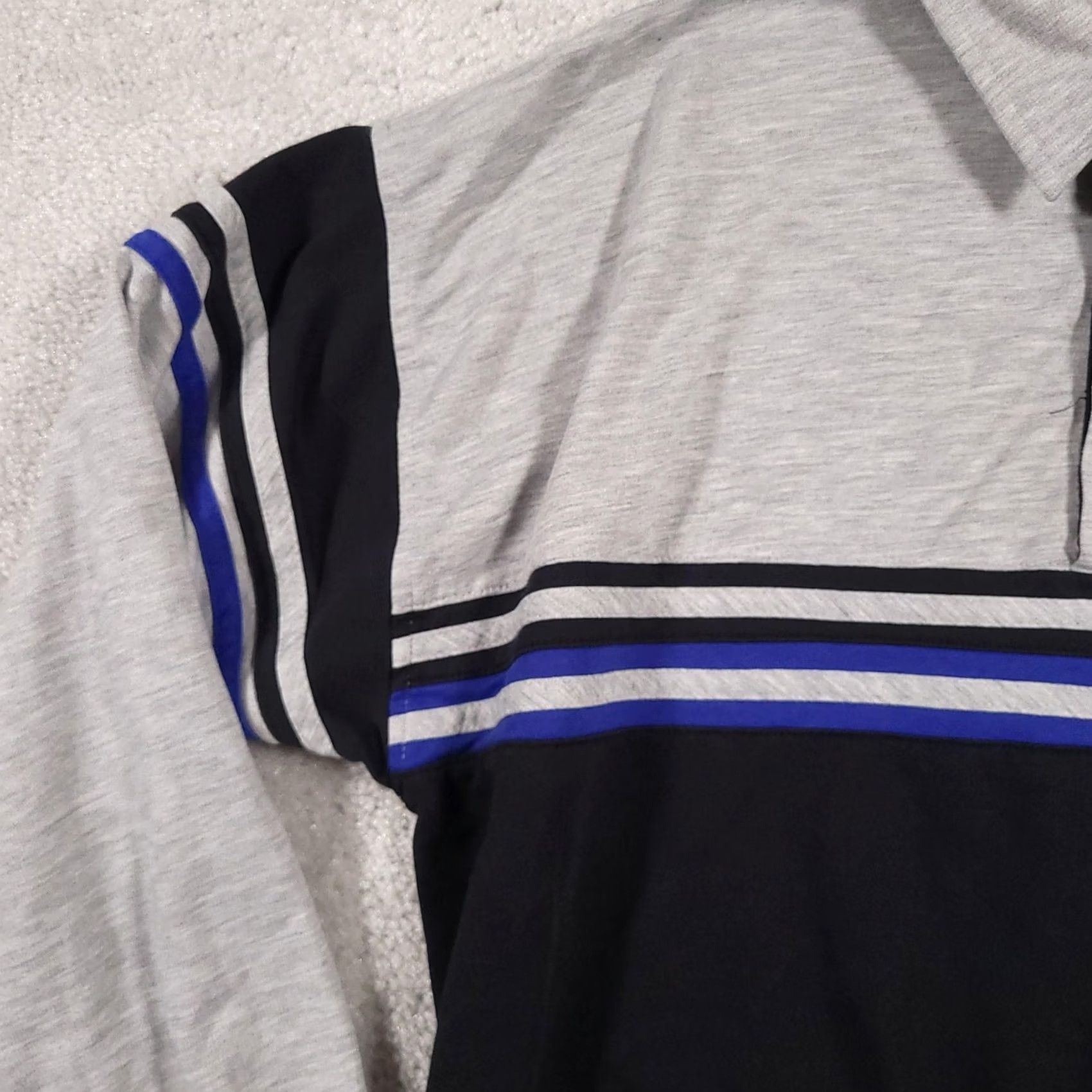 Sears VINTAGE The Men's Store at Sears Polo Shirt Mens Large Gray Black Blue Striped 90s Men Size US L / EU 52-54 / 3 - 5 Thumbnail