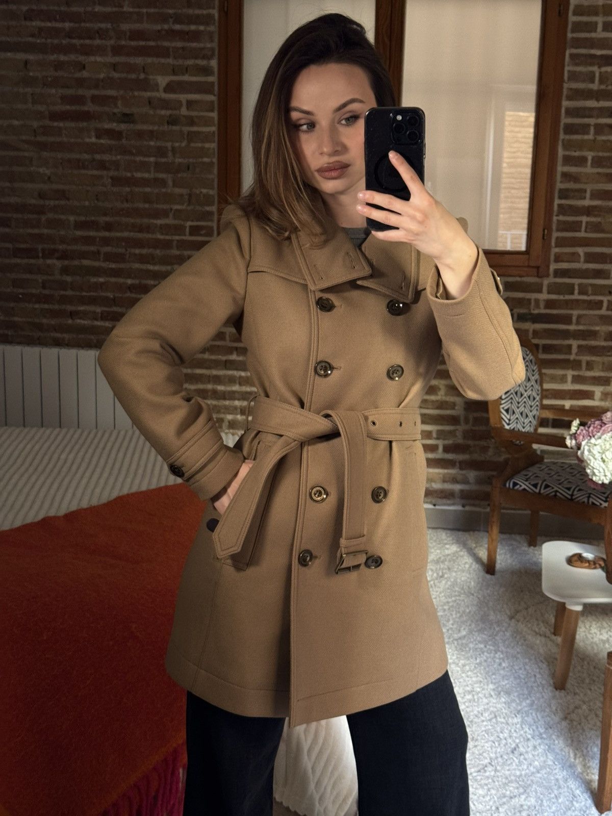 Burberry Burberry Wool Cashmere Belted Coat Beige Size S / US 4 / IT 40 - 9 Thumbnail