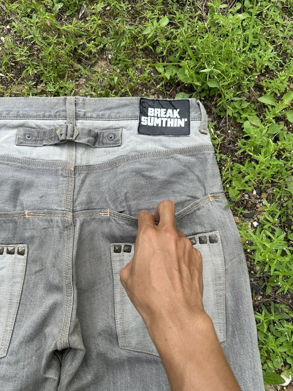 If Six Was Nine STUDDED/SPIKE VINTAGE REVOLVE JEANS BONDAGE CINCH BACK PANTS Size US 30 / EU 46 - 13 Thumbnail