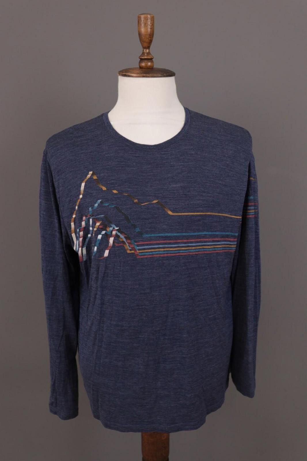 Icebreaker Icebreaker Merino Blue Striped Wool Crew Shirt Size XL Size US XL / EU 56 / 4 - 1 Thumbnail