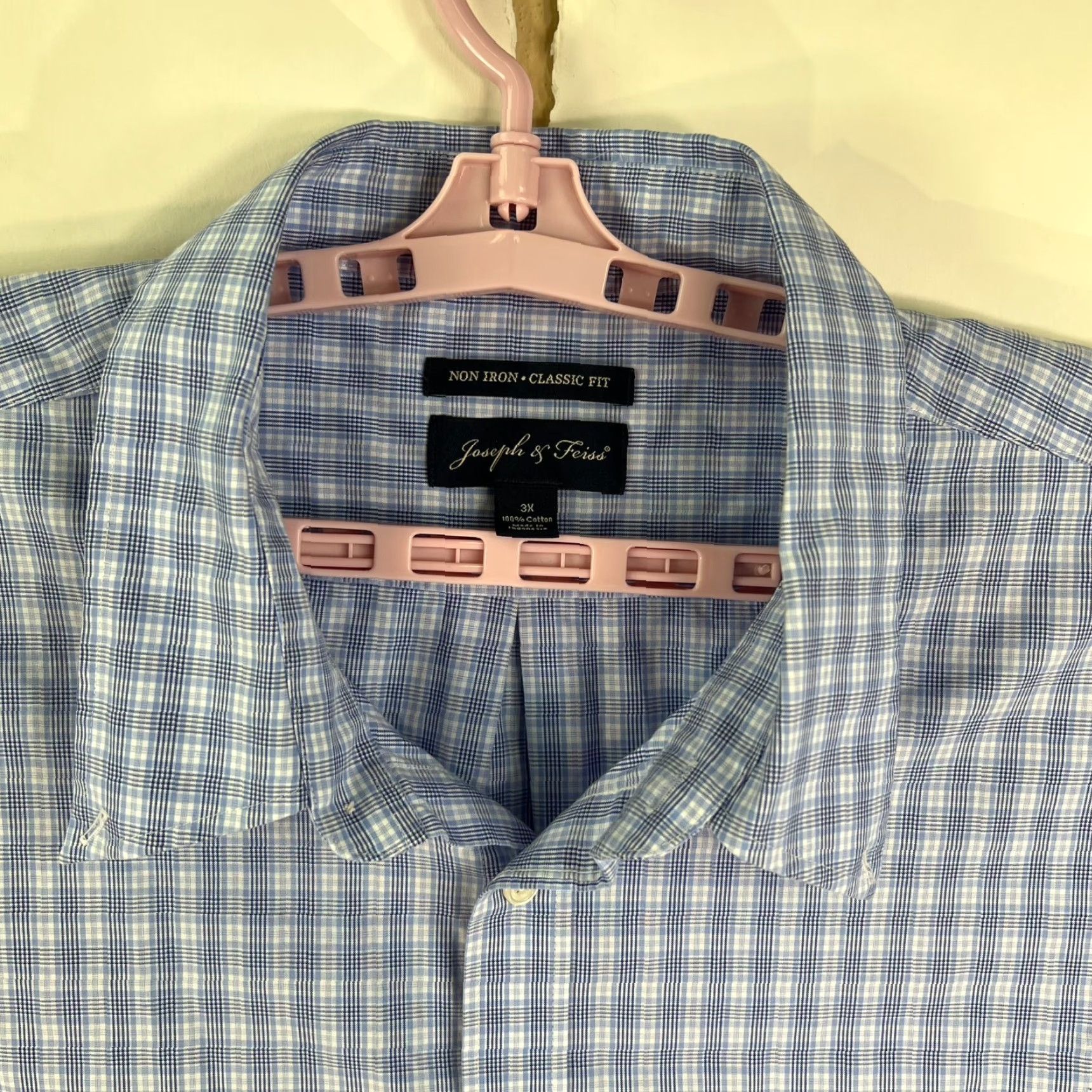Joseph Joseph & Fess Button Up Plaid Shirt Mens 3XL Blue Size US XXL / EU 58 / 5 - 3 Thumbnail