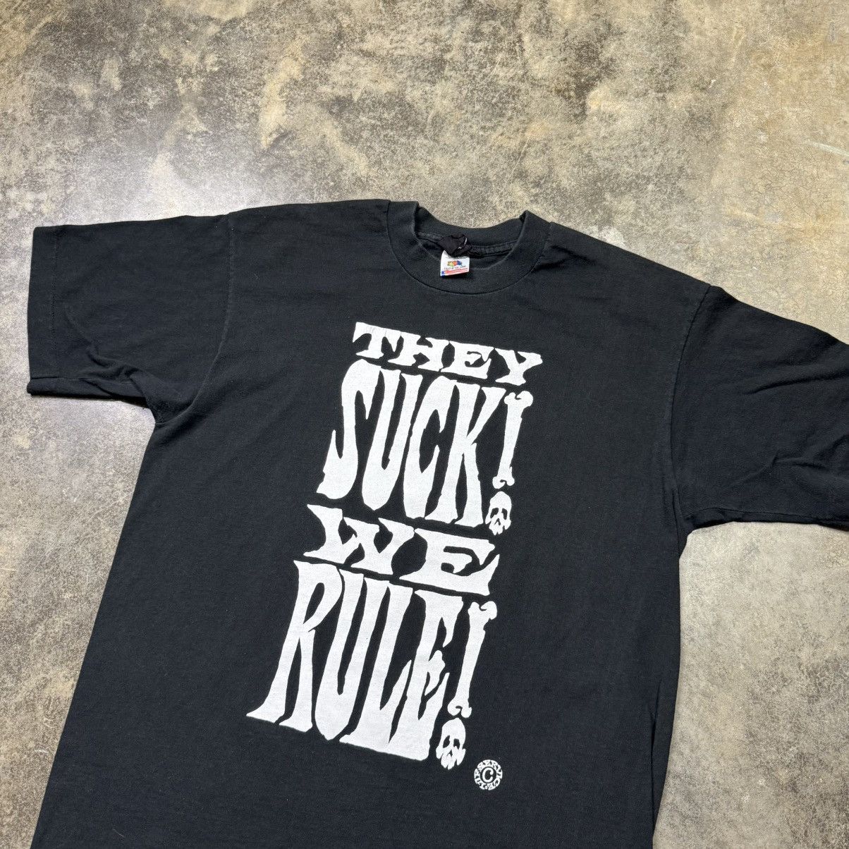 Lip Service vintage 90s lipservice skull they suck we rule baggy T-shirt Size US L / EU 52-54 / 3 - 2 Thumbnail