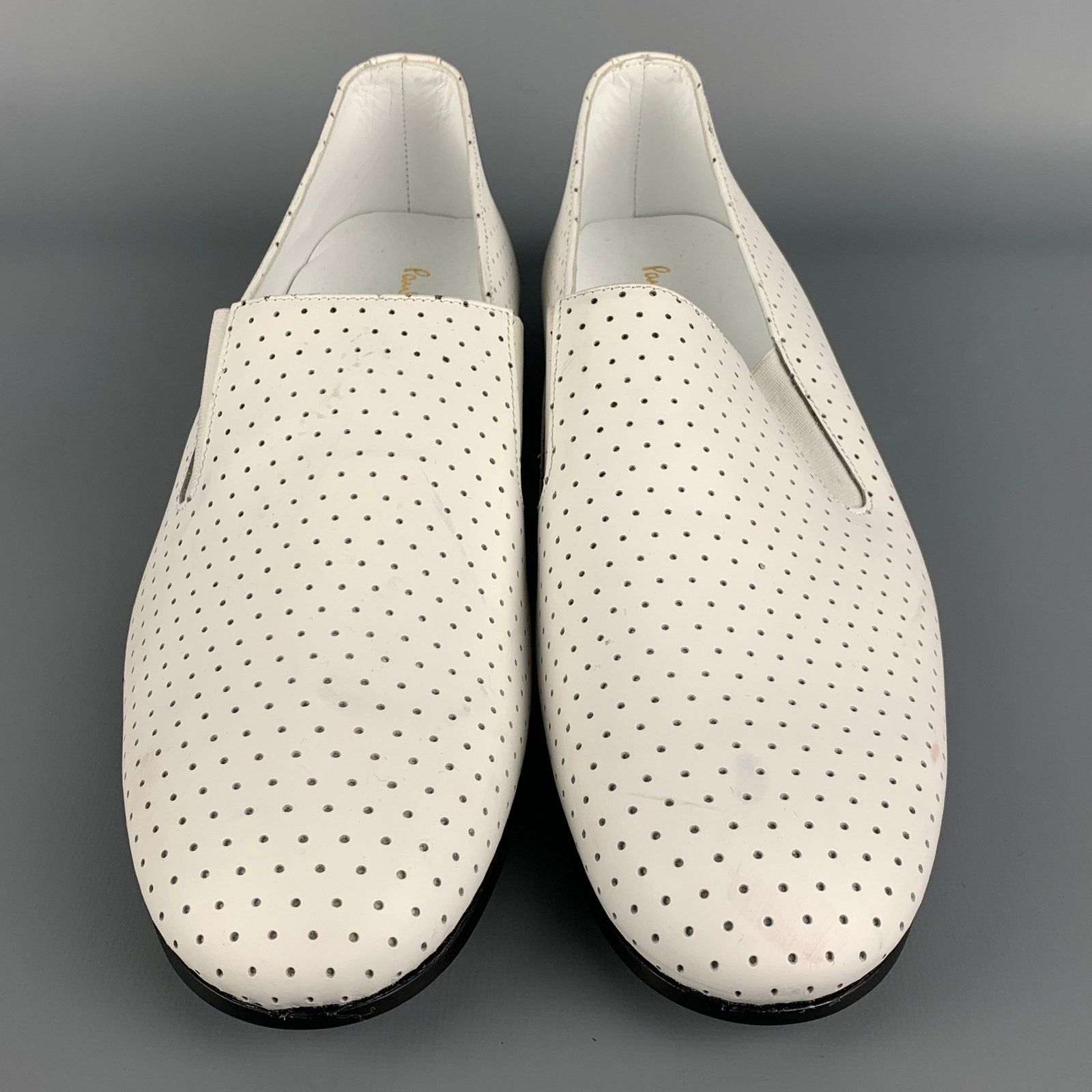 Paul Smith PAUL SMITH Size 10 White Perforated Leather Slip On Loafers Size US 10 / EU 43 - 4 Thumbnail