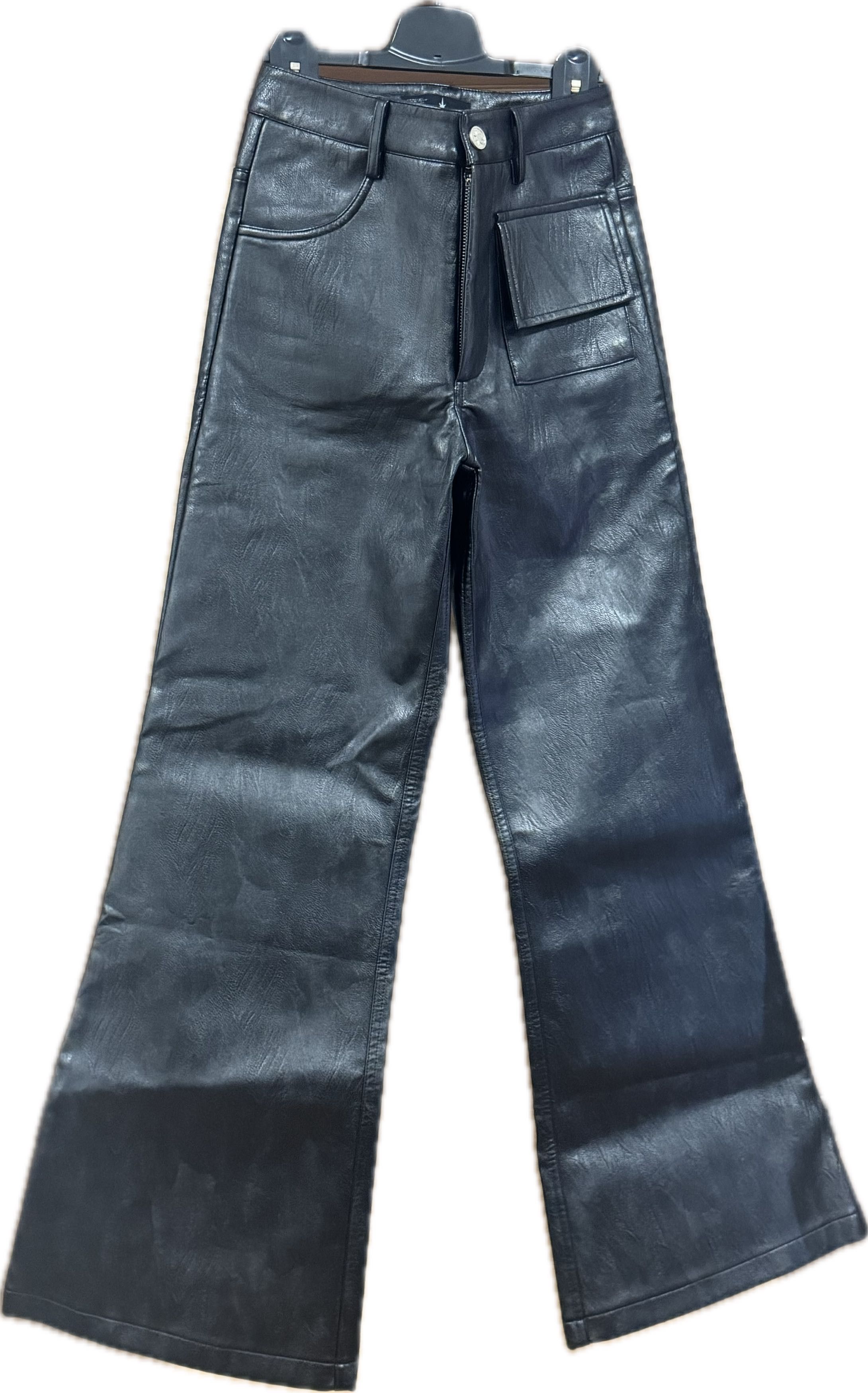 Ranger Cartel ranger cartel black flared leather pants Size US 30 / EU 46 - 1 Thumbnail