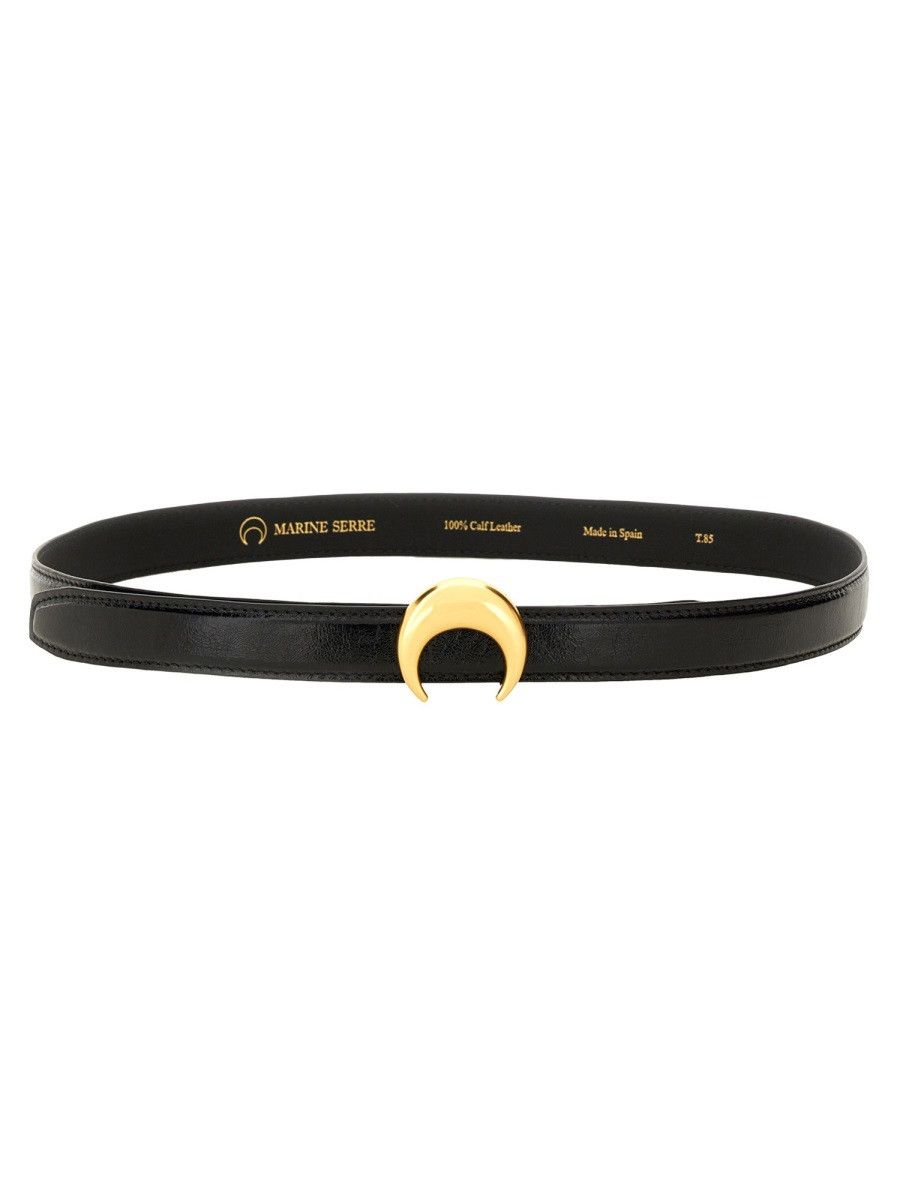 Marine Serre MARINE SERRE BELT WITH BUCKLE "MOON" - BLACK (BELT_CM 85) Size ONE SIZE - 1 Thumbnail