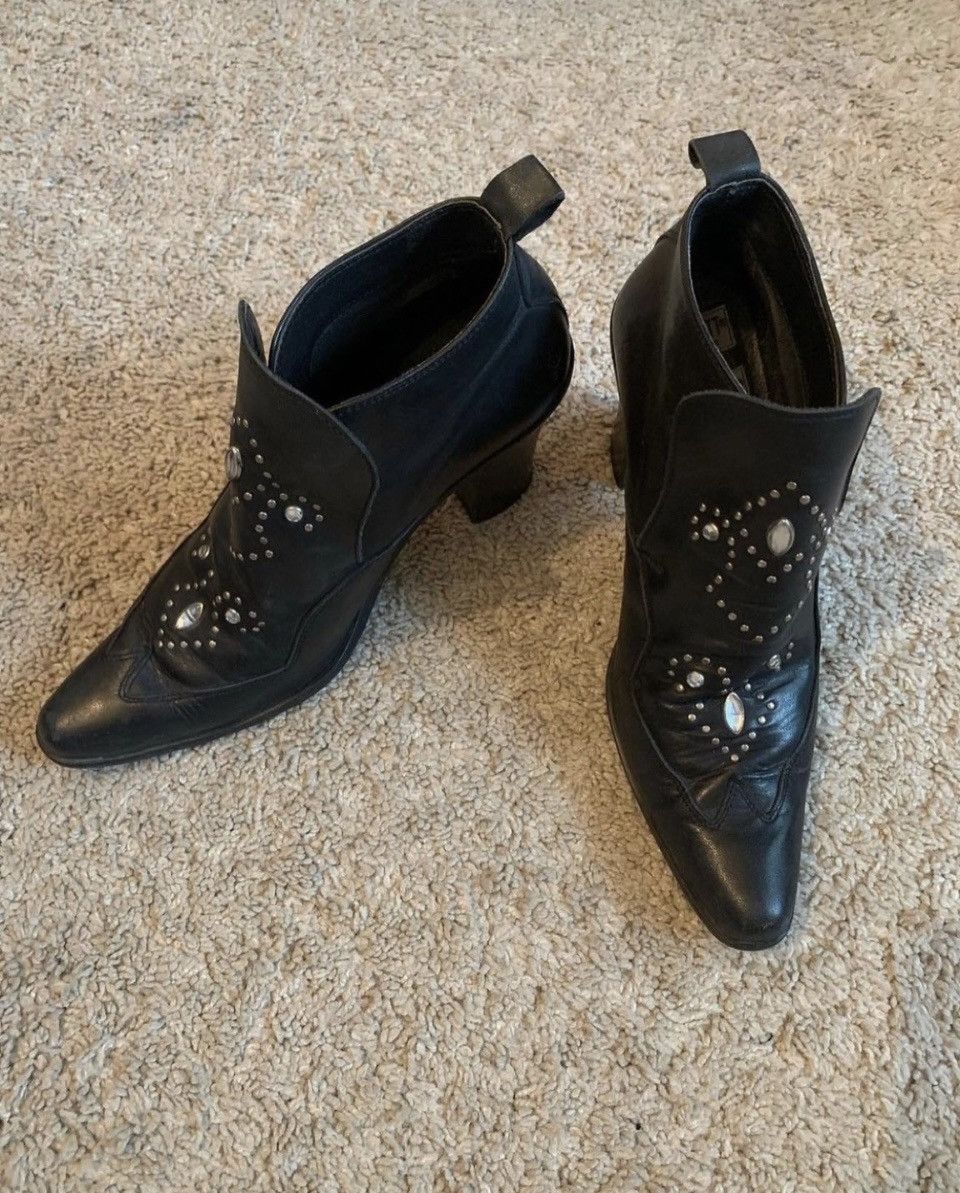 Designer × Vintage Vintage Designer Leather 80s Ankle Boots w/ Heel Size US 6.5 / IT 36.5 - 1 Thumbnail